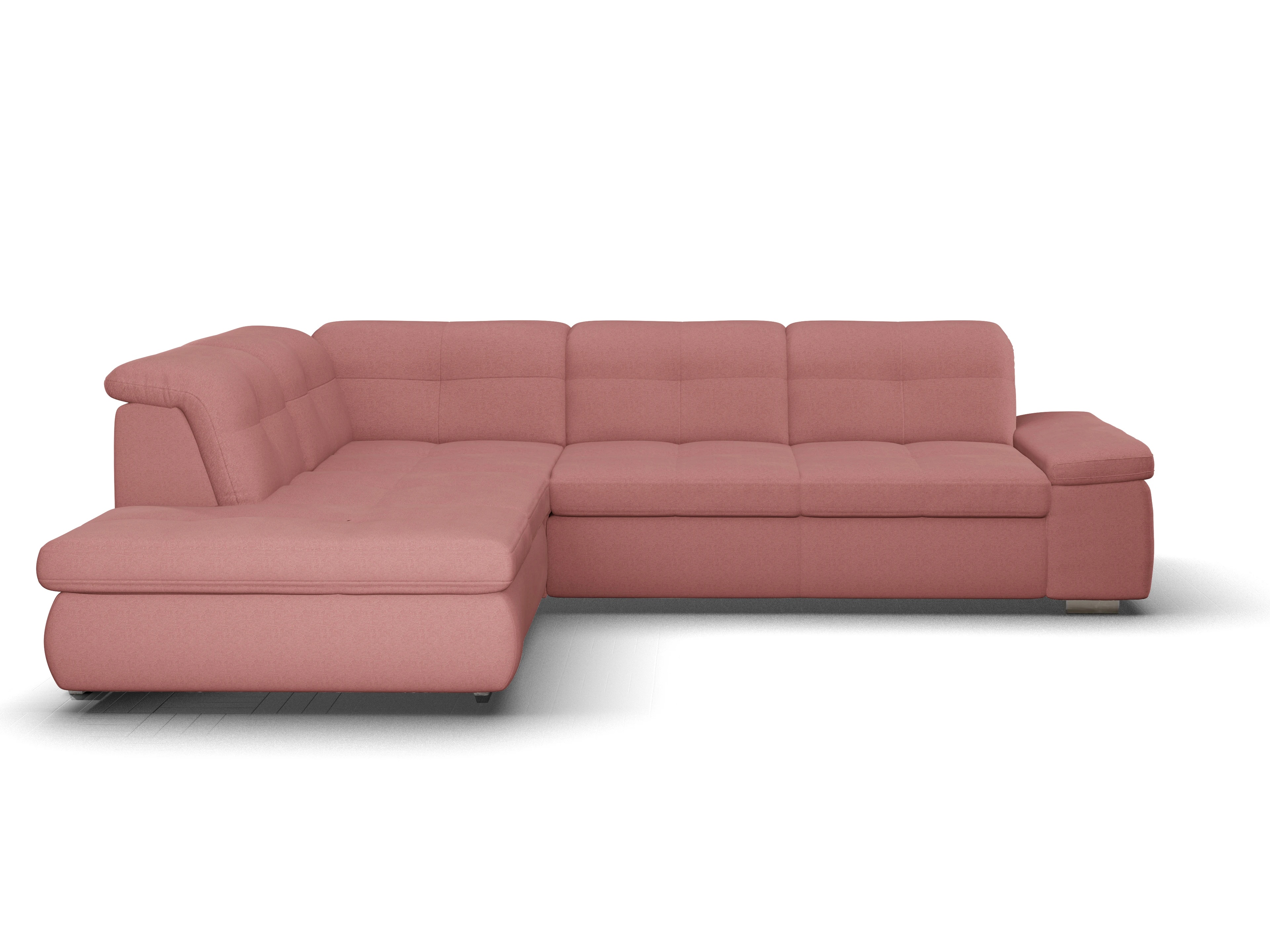 Ansicht des Produktes SC Smart 1001 Ecksofa links Abschluss offen in Stoff Rosa
