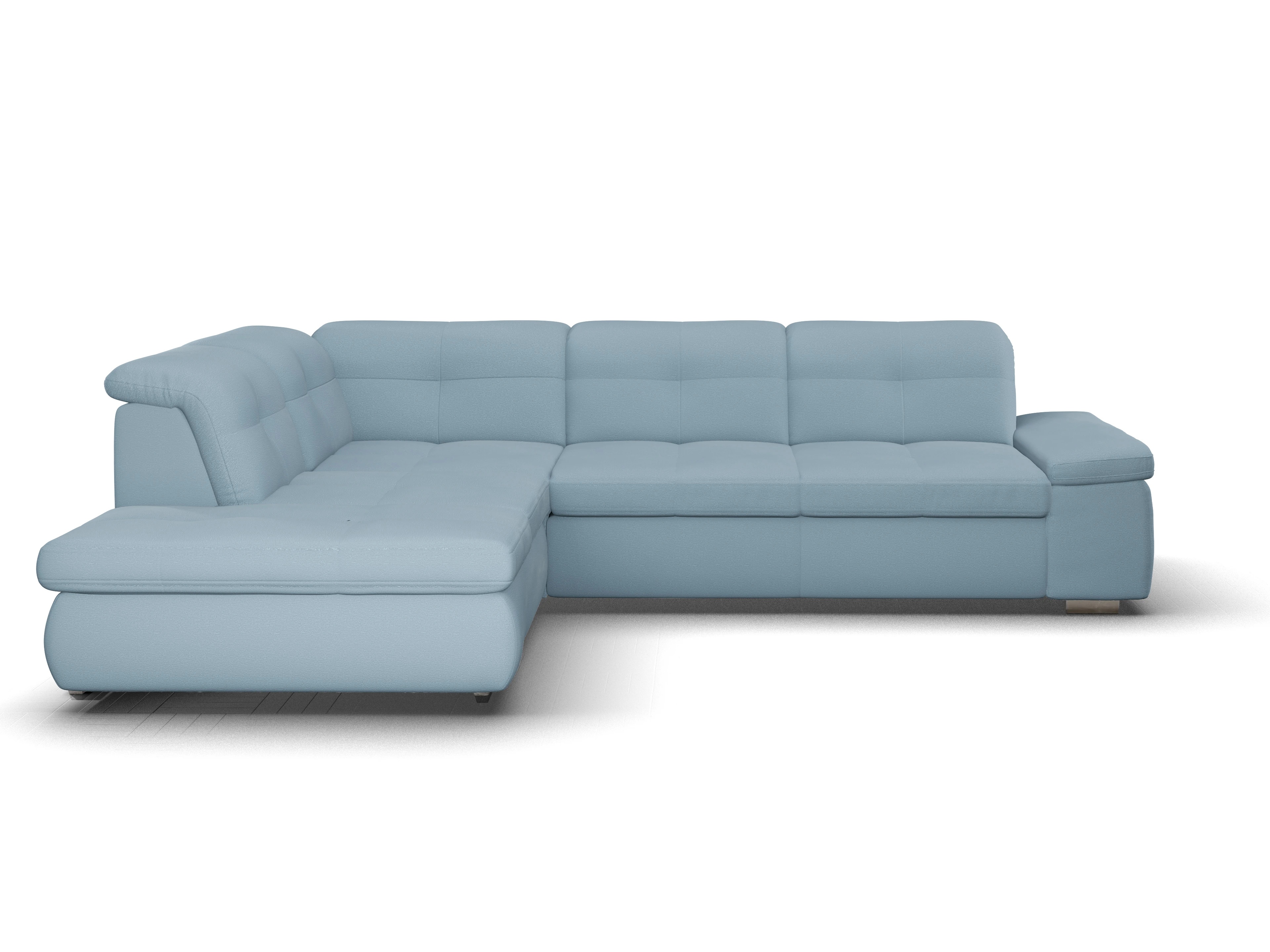 Ansicht des Produktes SC Smart 1001 Ecksofa links Abschluss offen in Stoff Blau