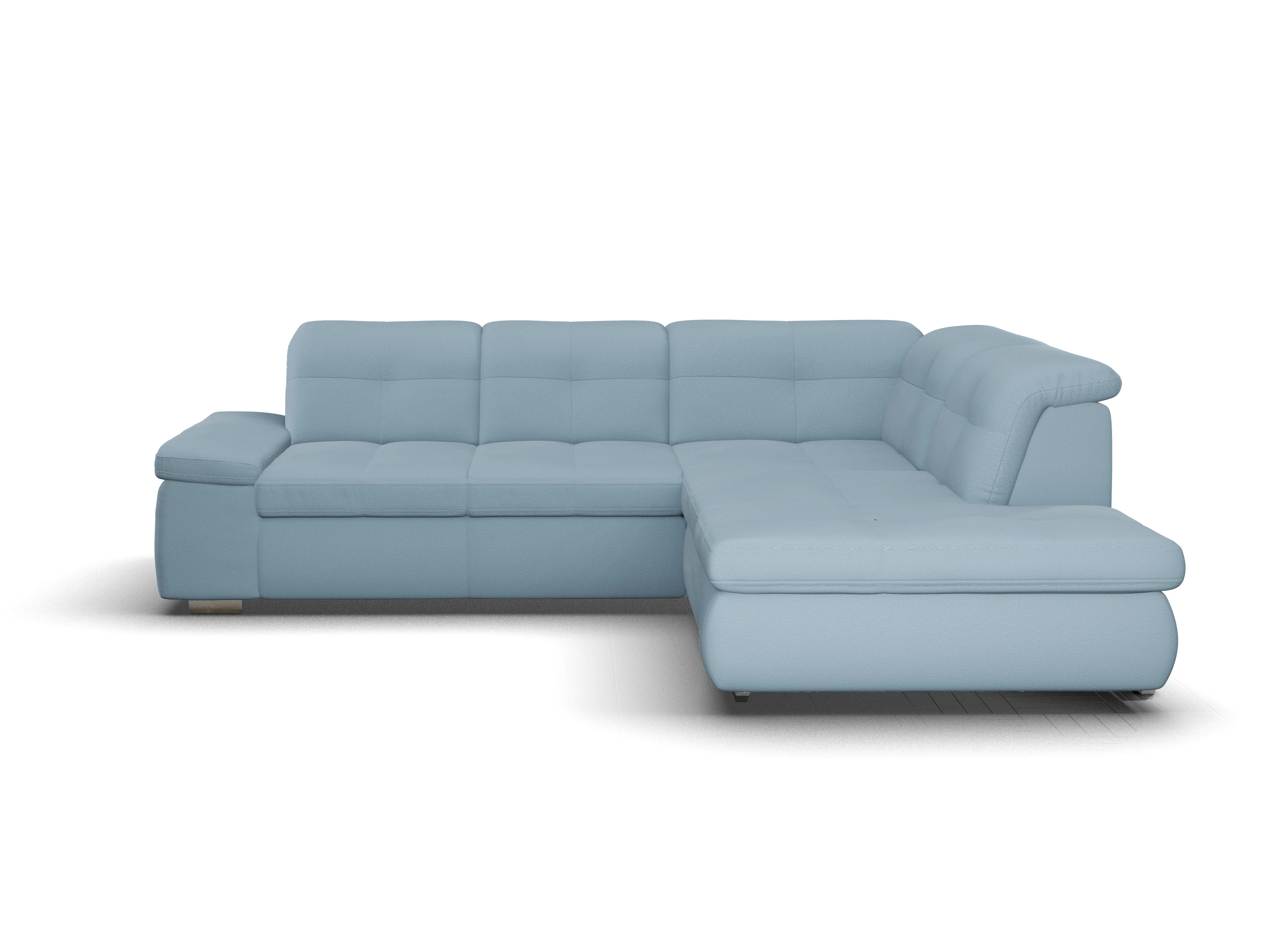 Ansicht des Produktes SC Smart 1001 Ecksofa rechts Abschluss offen in Stoff Blau