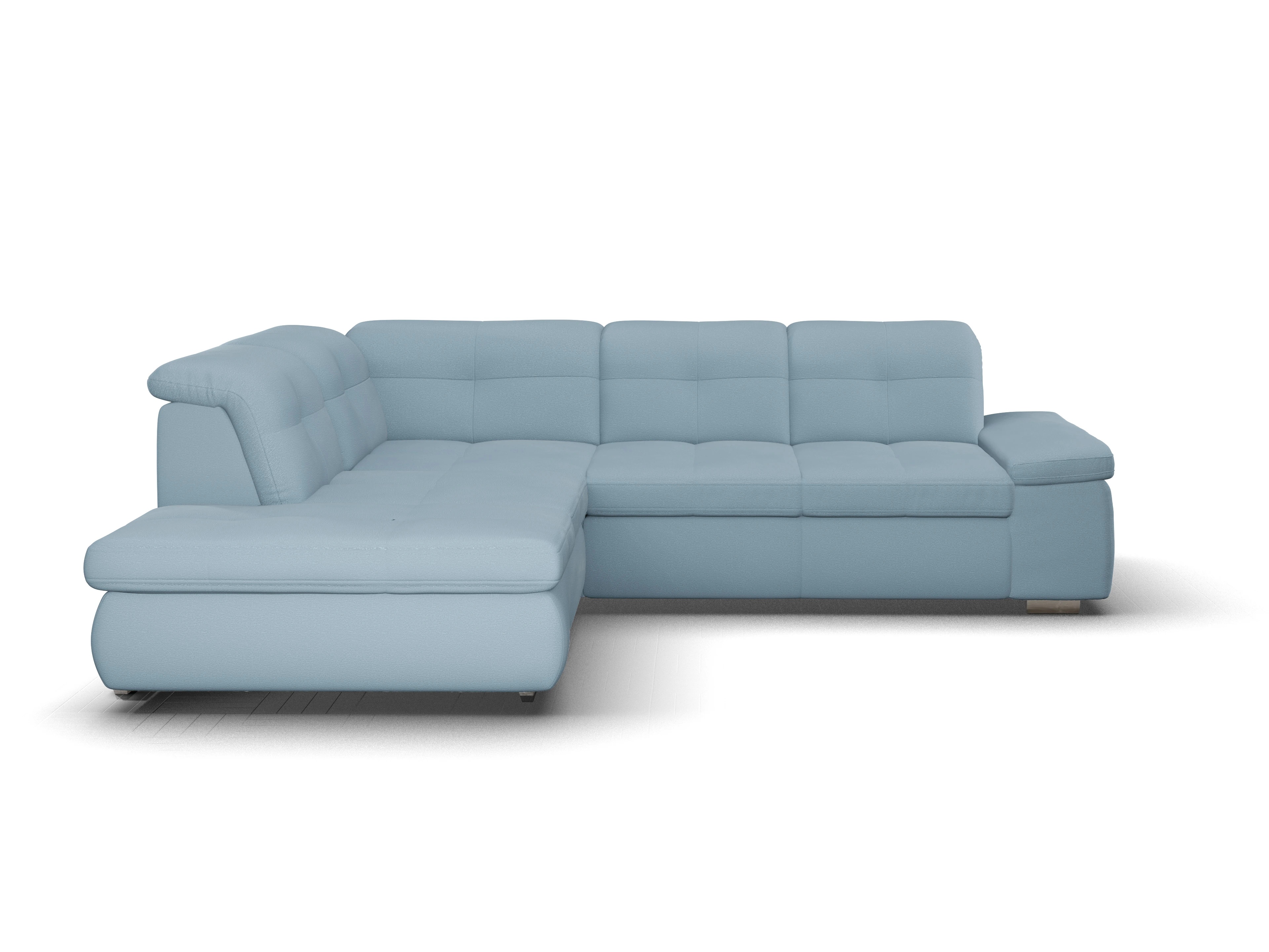 Ansicht des Produktes SC Smart 1001 Ecksofa links Abschluss offen in Stoff Blau