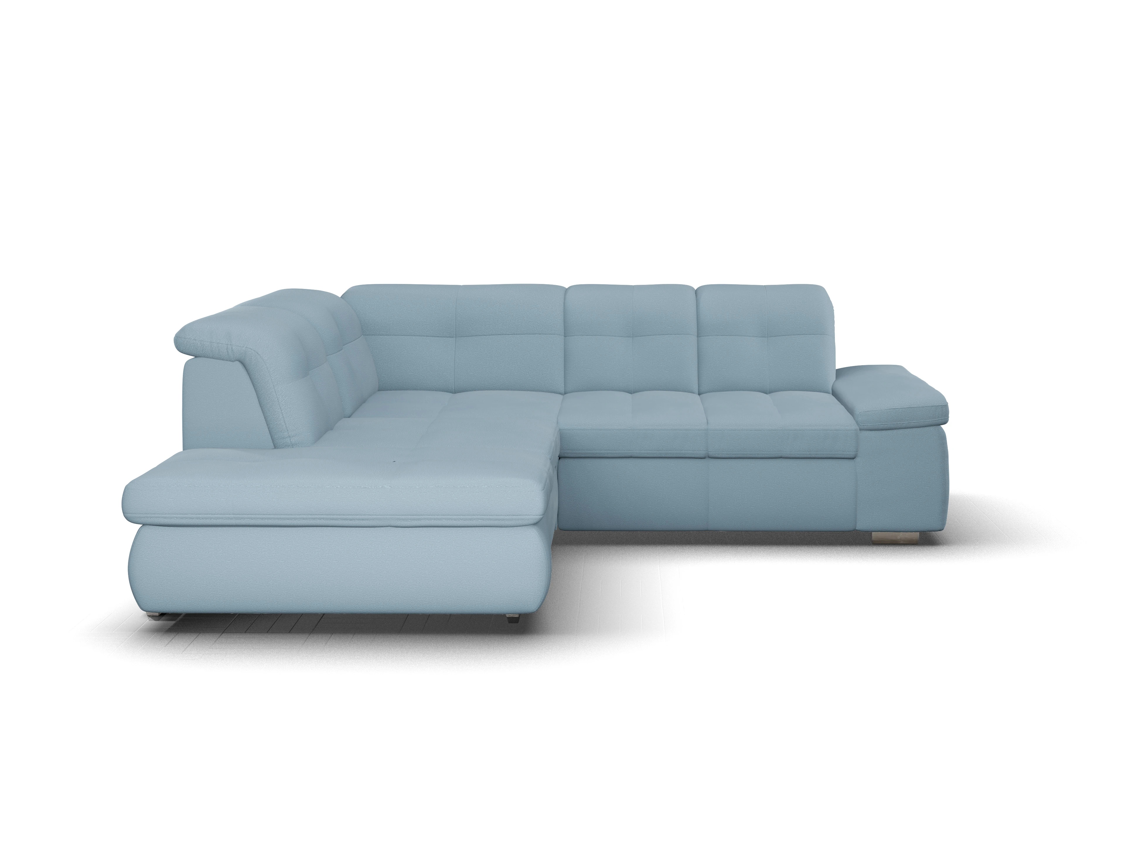 Ansicht des Produktes SC Smart 1001 Ecksofa links Abschluss offen in Stoff Blau