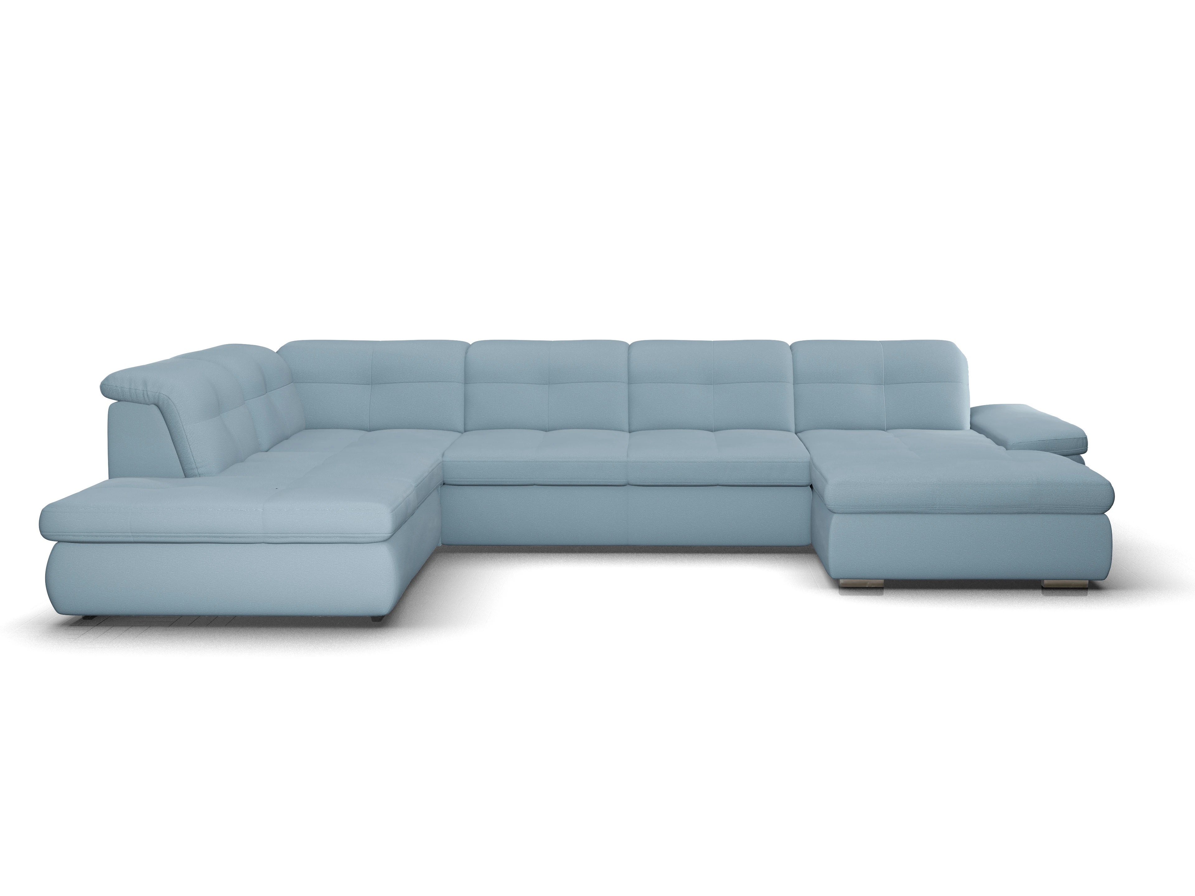 Ansicht des Produktes SC Smart 1001 Wohnlandschaft offen beidseitig in Stoff Blau