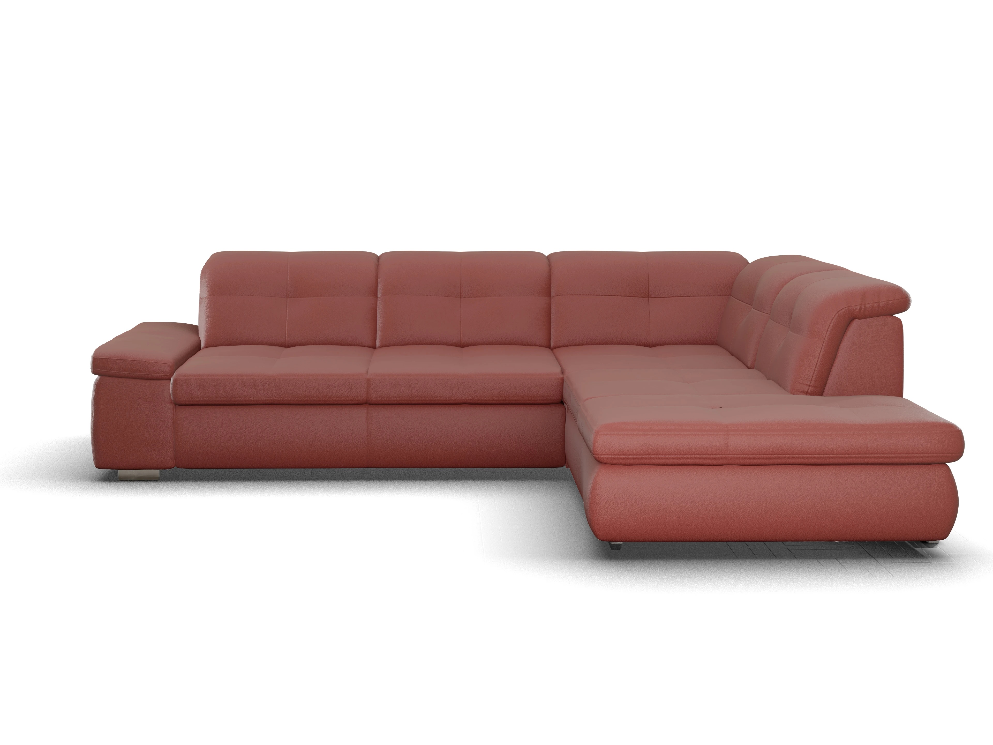 Ansicht des Produktes SC Smart 1001 Ecksofa rechts Abschluss offen in Stoff Rot