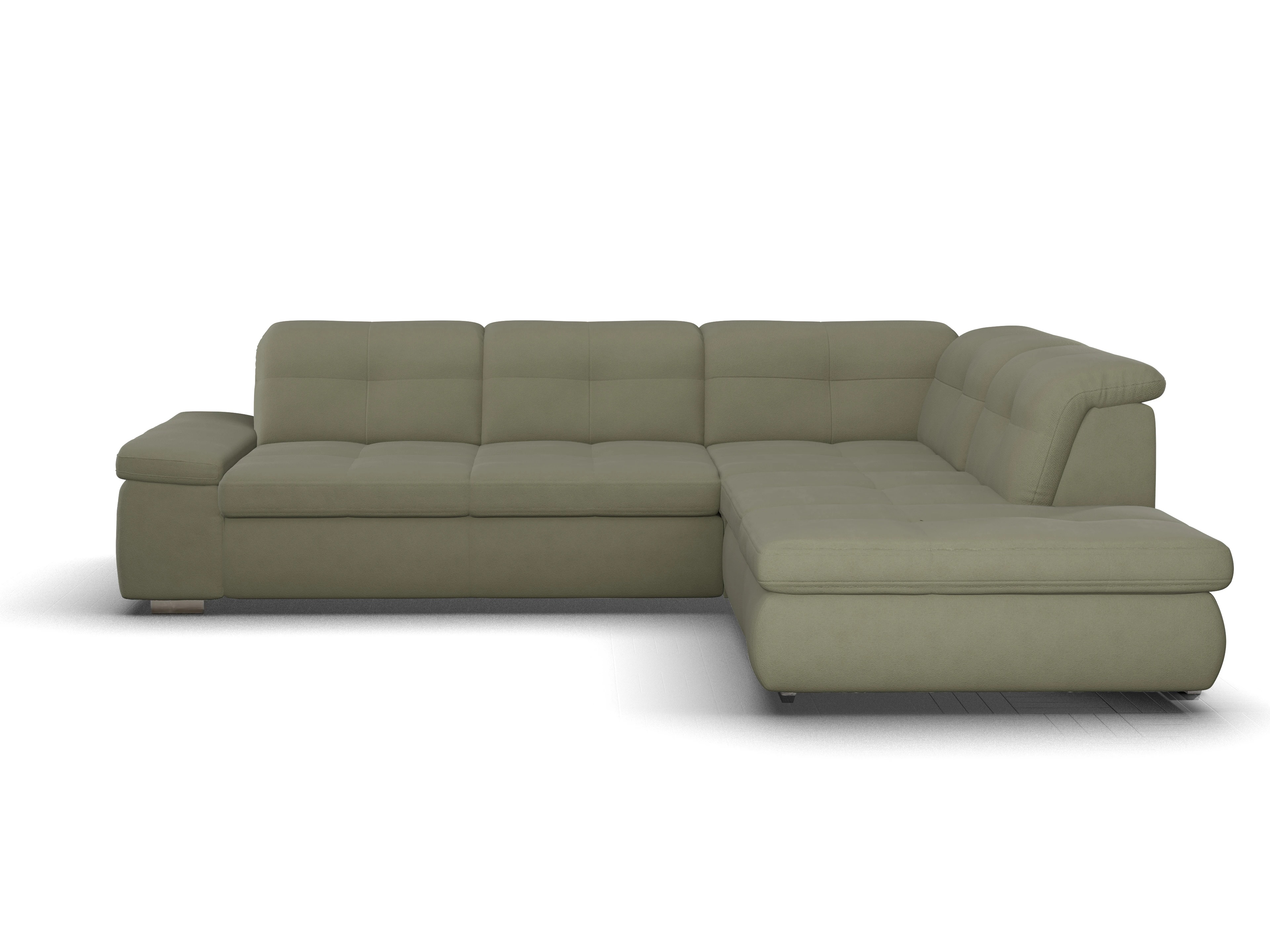 Ansicht des Produktes SC Smart 1001 Ecksofa rechts Abschluss offen in Stoff Grün