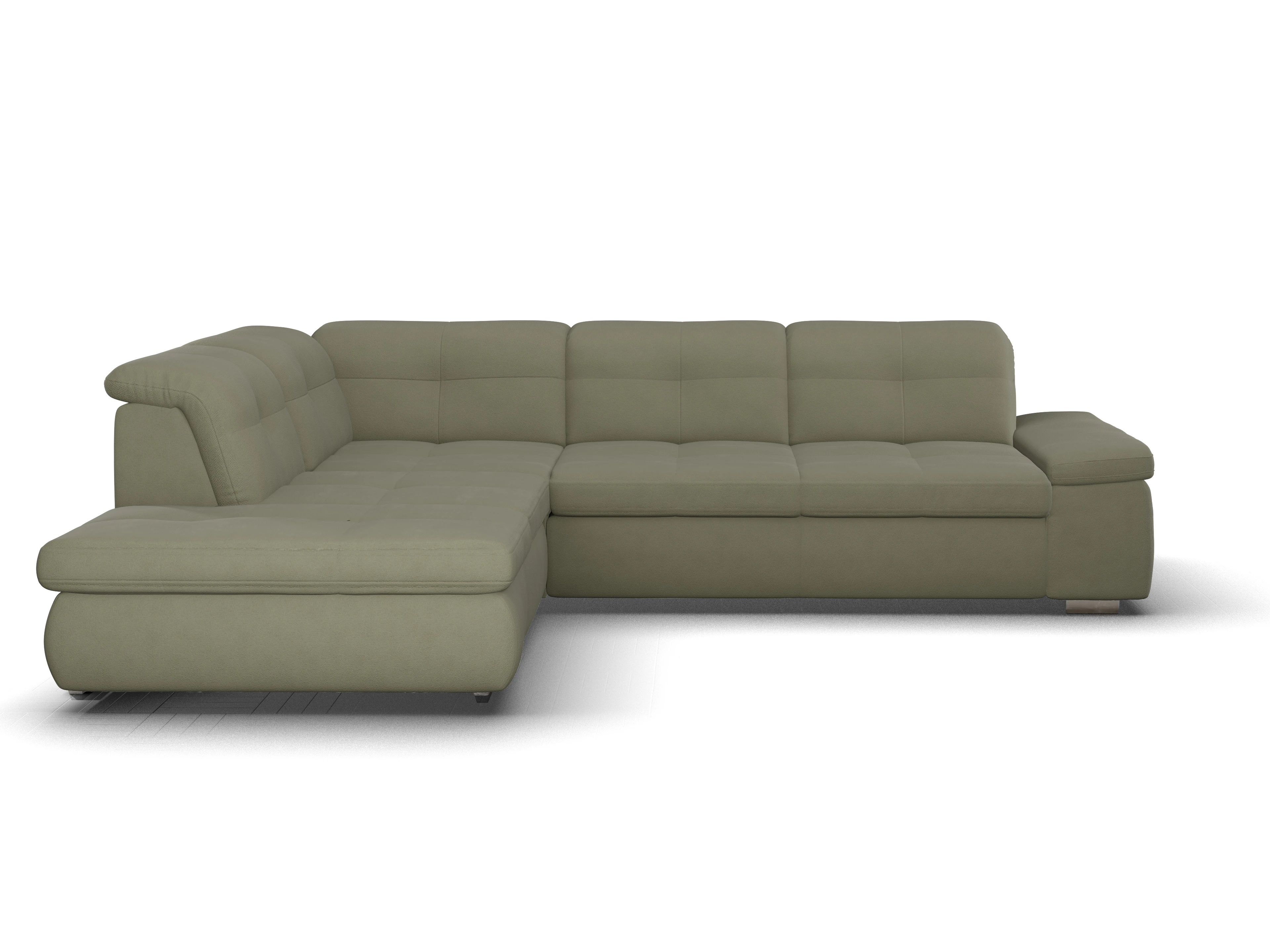Ansicht des Produktes SC Smart 1001 Ecksofa links Abschluss offen in Stoff Grün