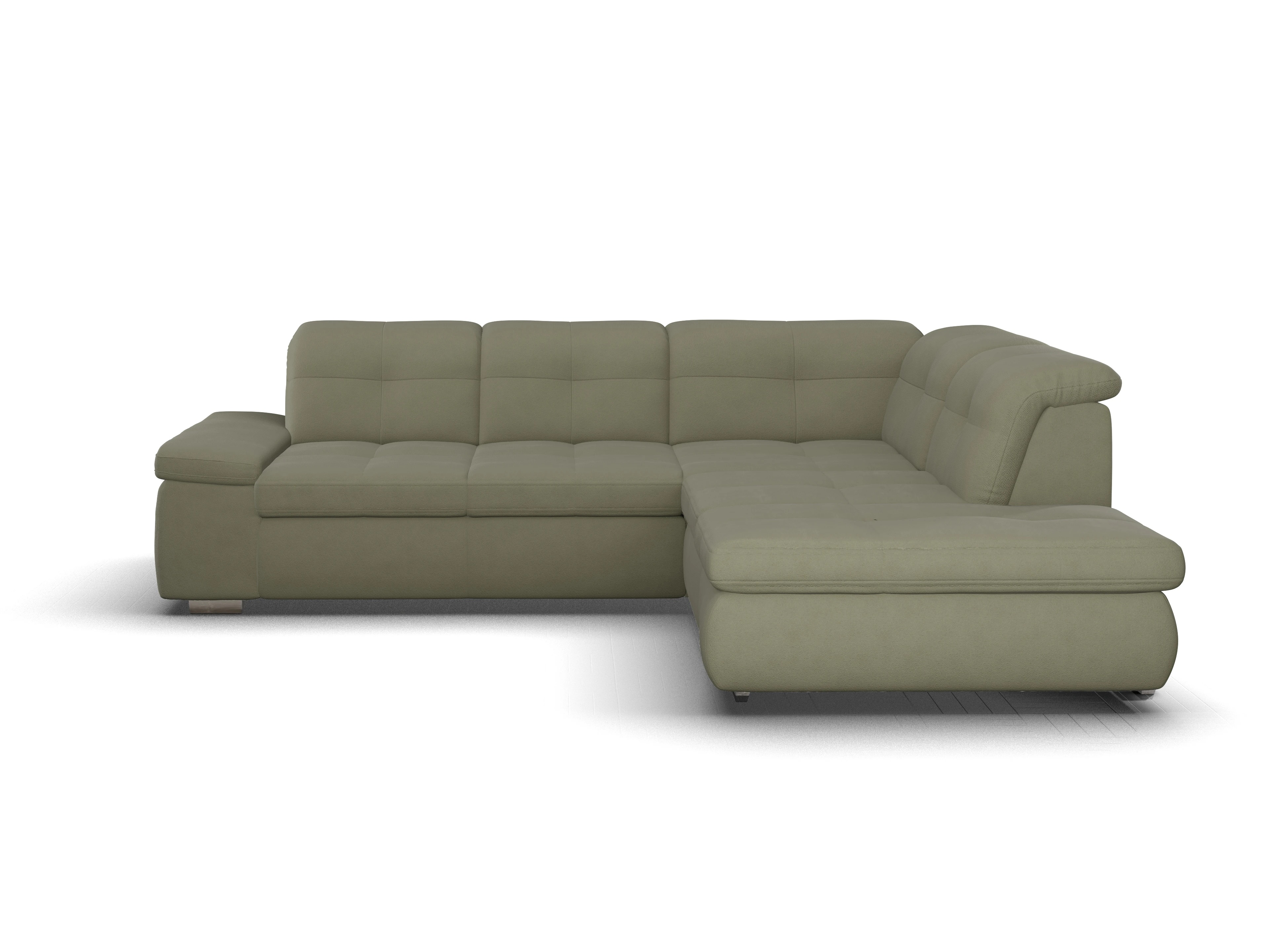 Sitz Concept smart 1001 Ecksofa 1,5Aho SE Medium R Ansicht des Produktes SC Smart 1001 Ecksofa rechts Abschluss offen in Stoff Grün