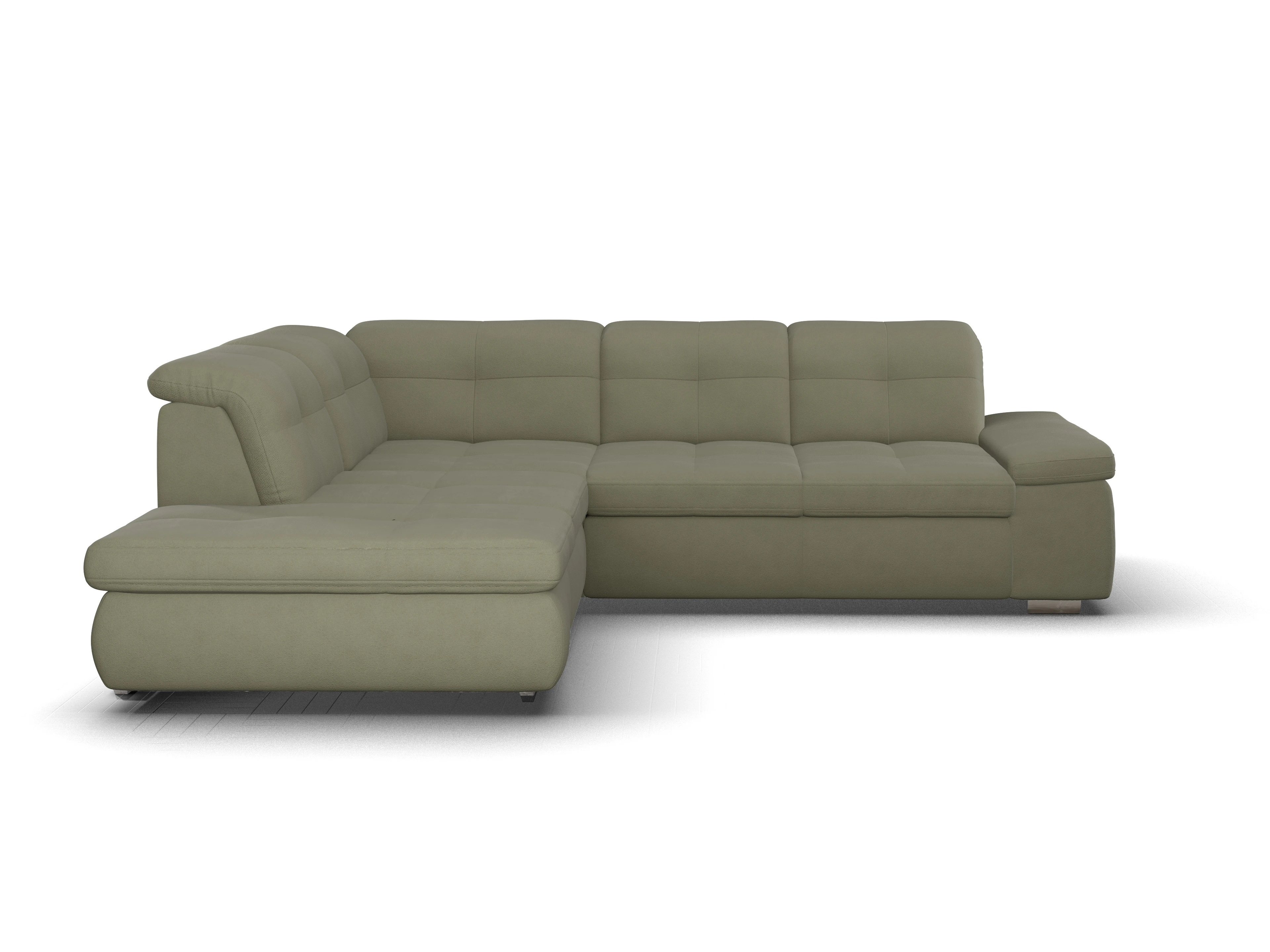 Ansicht des Produktes SC Smart 1001 Ecksofa links Abschluss offen in Stoff Grün