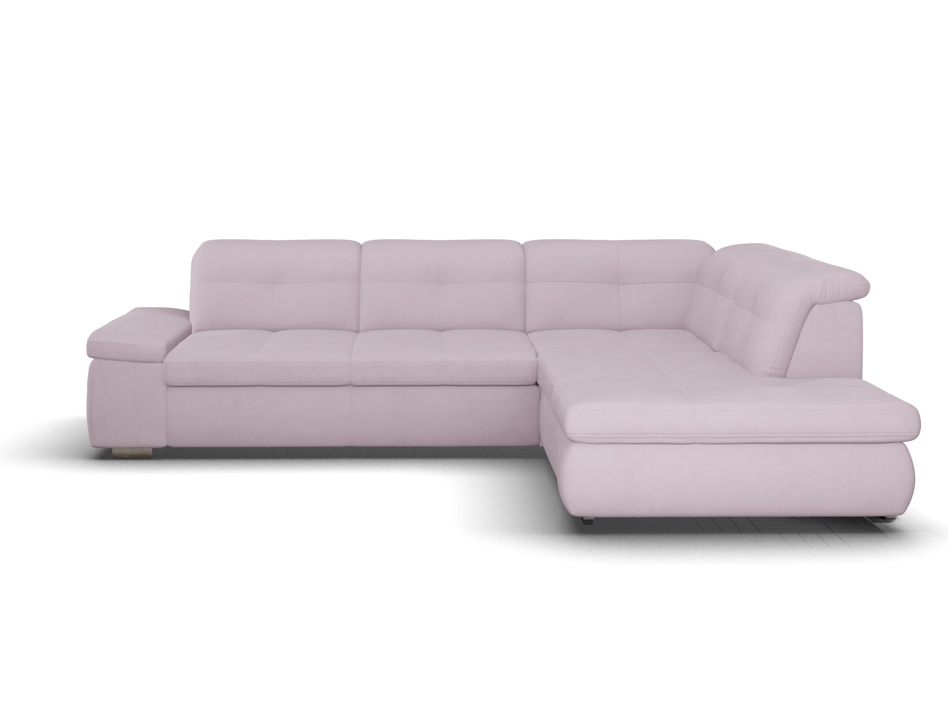 Ansicht des Produktes SC Smart 1001 Ecksofa rechts Abschluss offen in Stoff Rosa