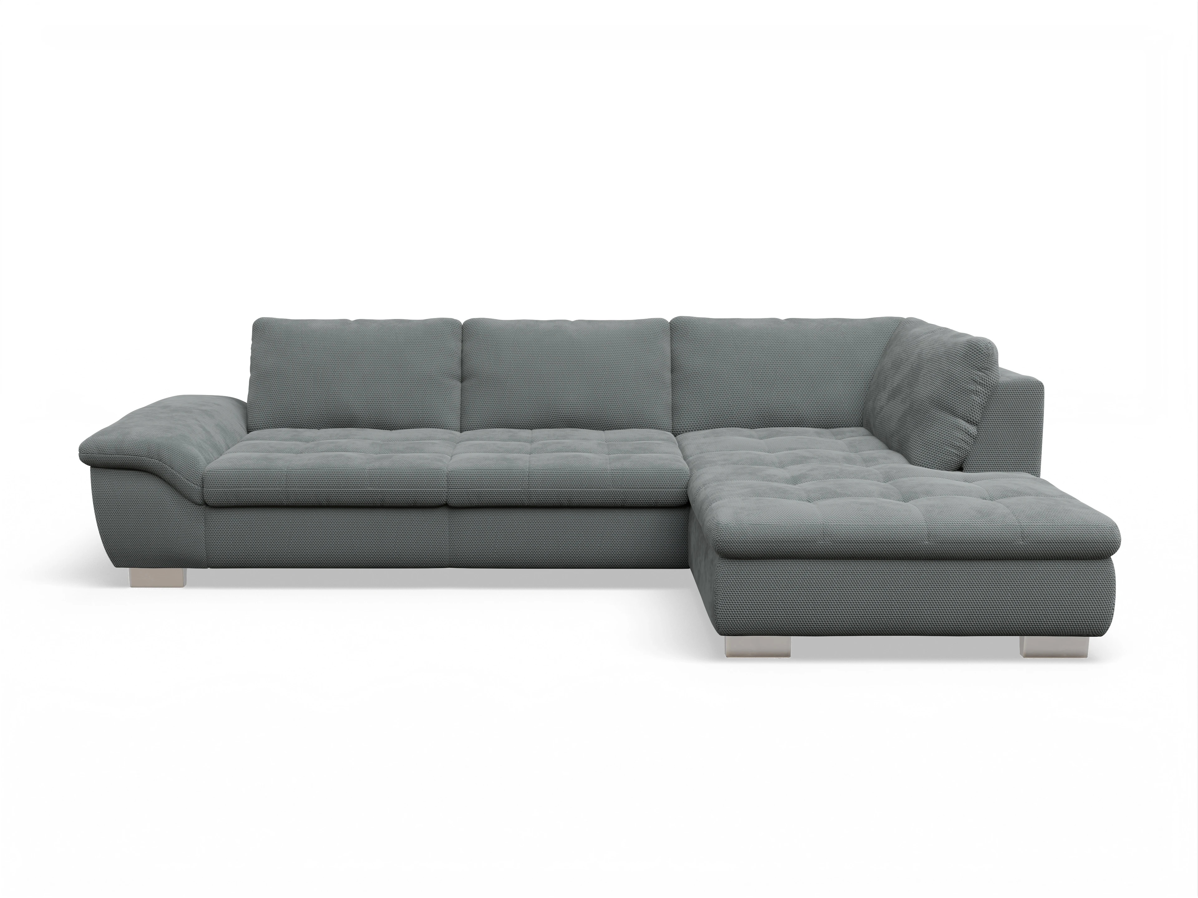Ansicht des Produktes SC Smart 1007 Ecksofa rechts Abschluss offen in Stoff Grau