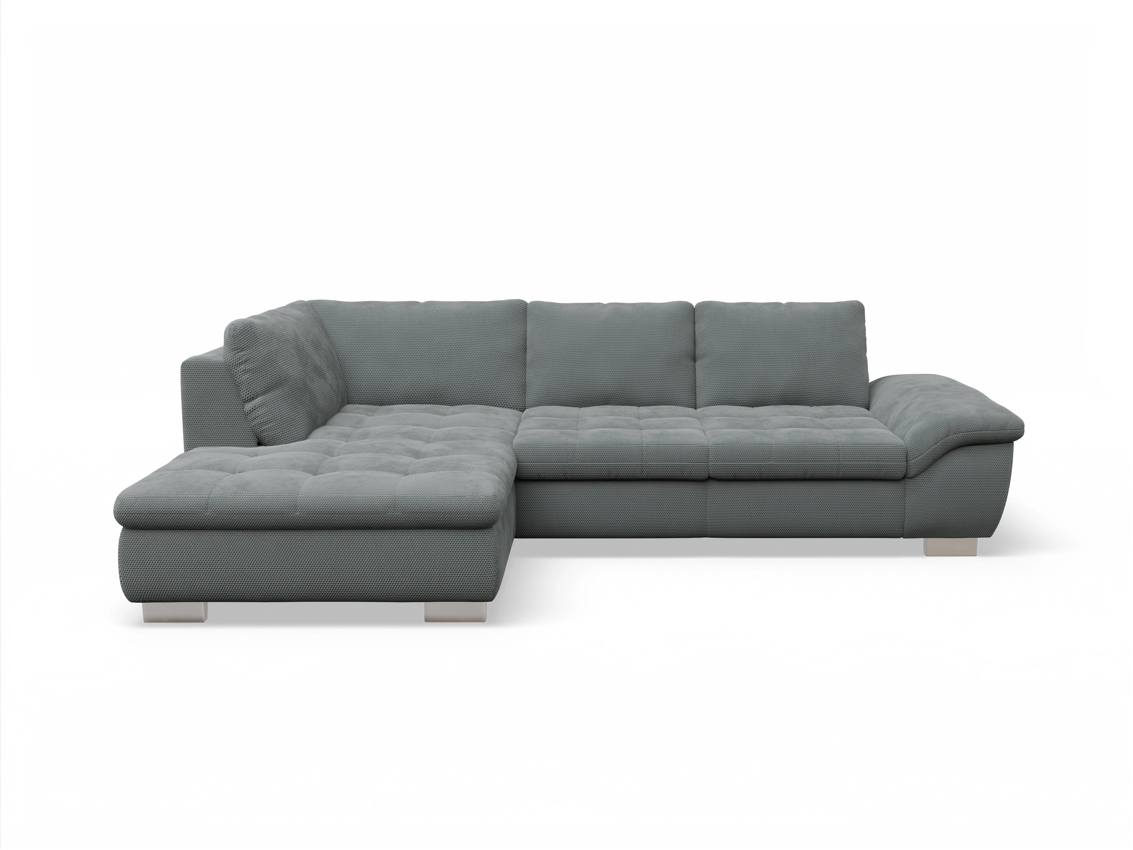 Ansicht des Produktes SC Smart 1007 Ecksofa links Abschluss offen in Stoff Grau