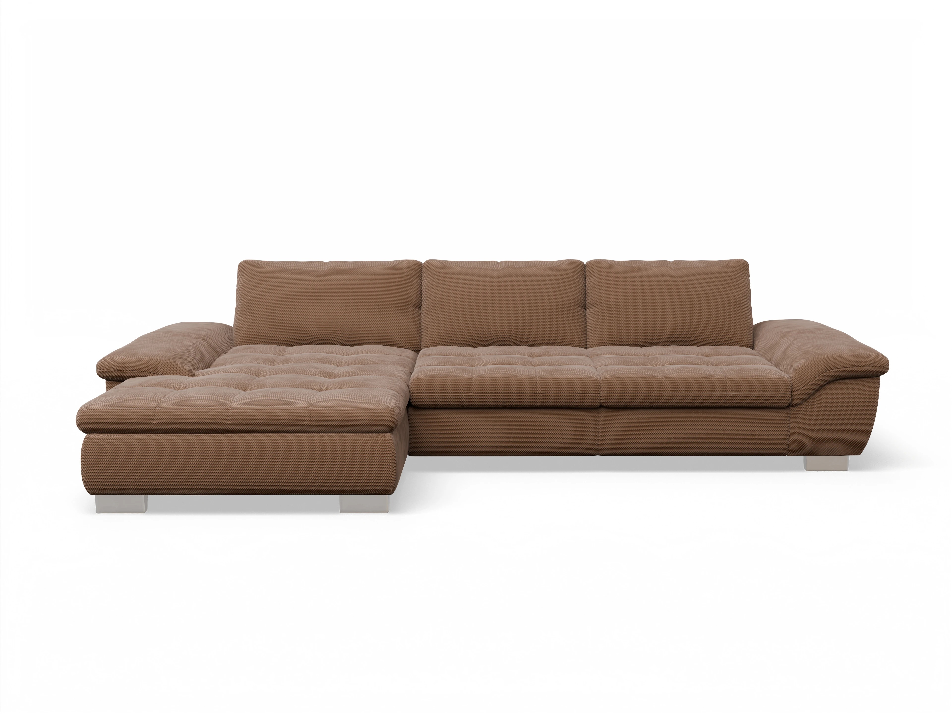 Ansicht des Produktes SC Smart 1007 Ecksofa links Abschluss offen in Stoff Braun