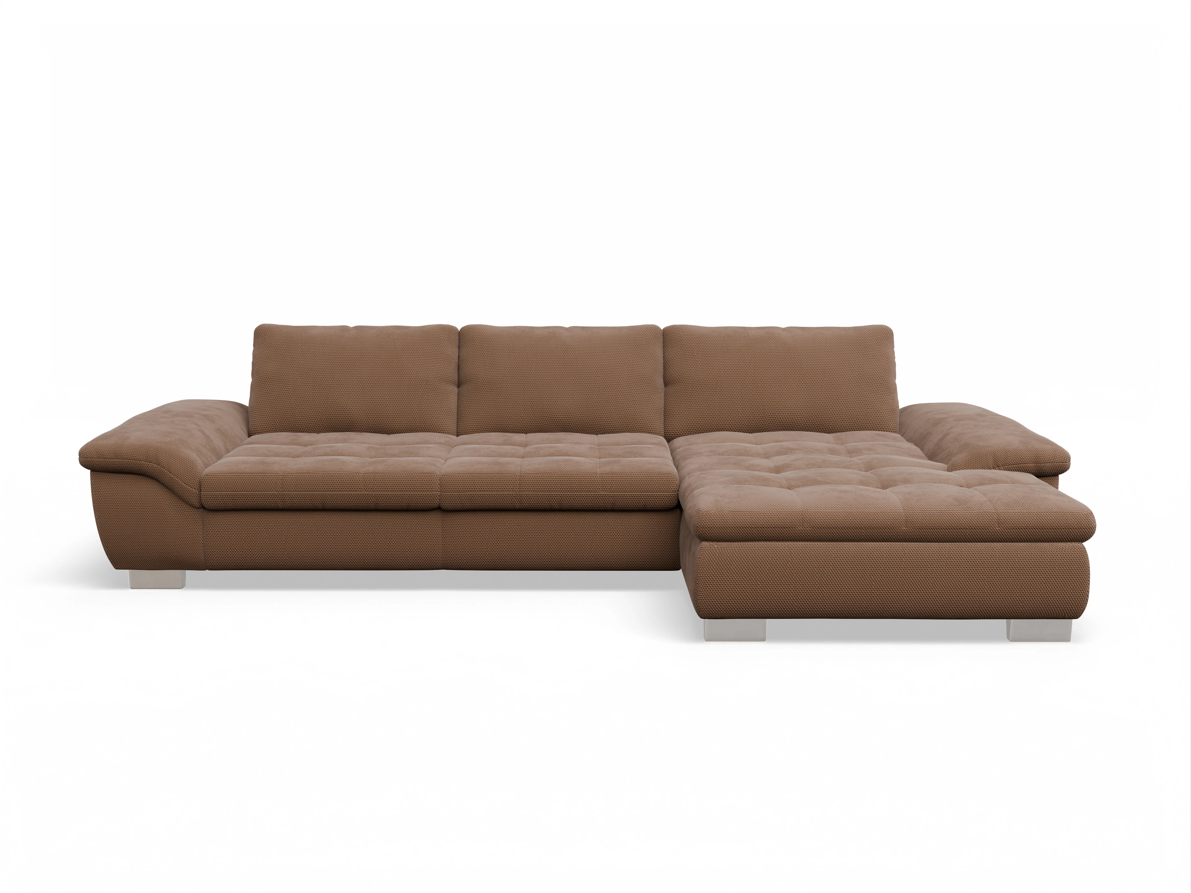 Ansicht des Produktes SC Smart 1007 Ecksofa rechts Abschluss offen in Stoff Braun