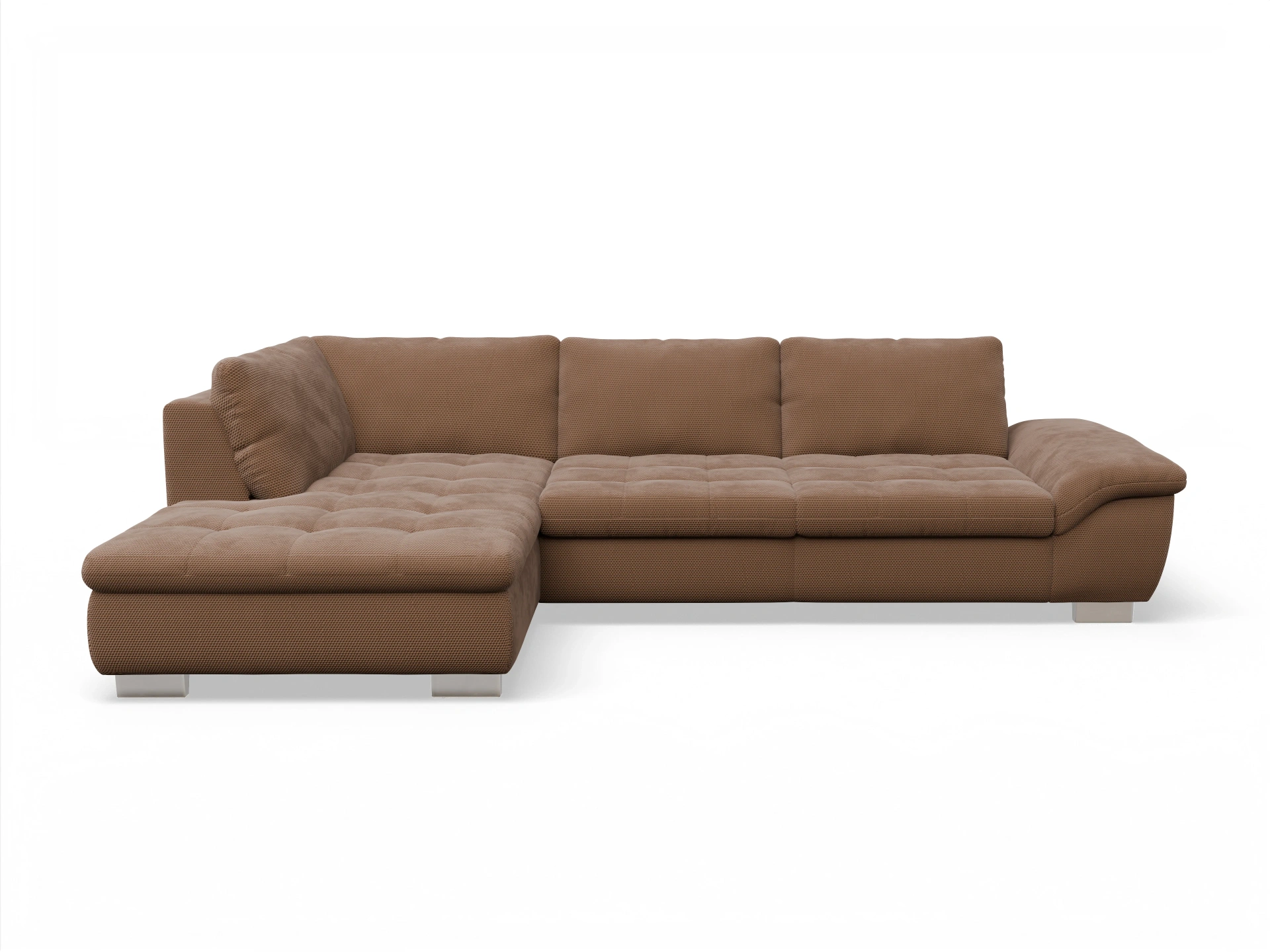 Ansicht des Produktes SC Smart 1007 Ecksofa links Abschluss offen in Stoff Braun