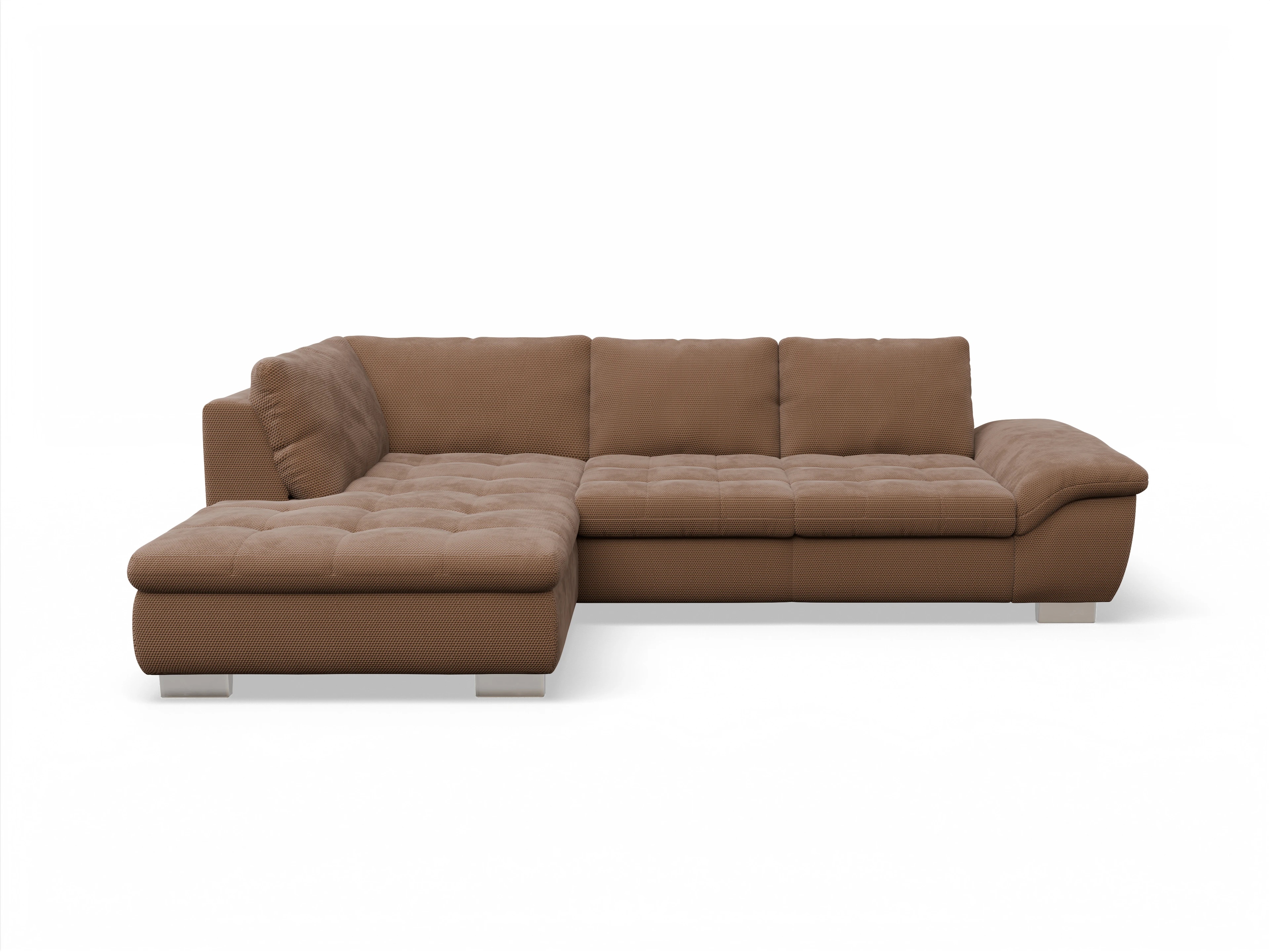 Ansicht des Produktes SC Smart 1007 Ecksofa links Abschluss offen in Stoff Braun