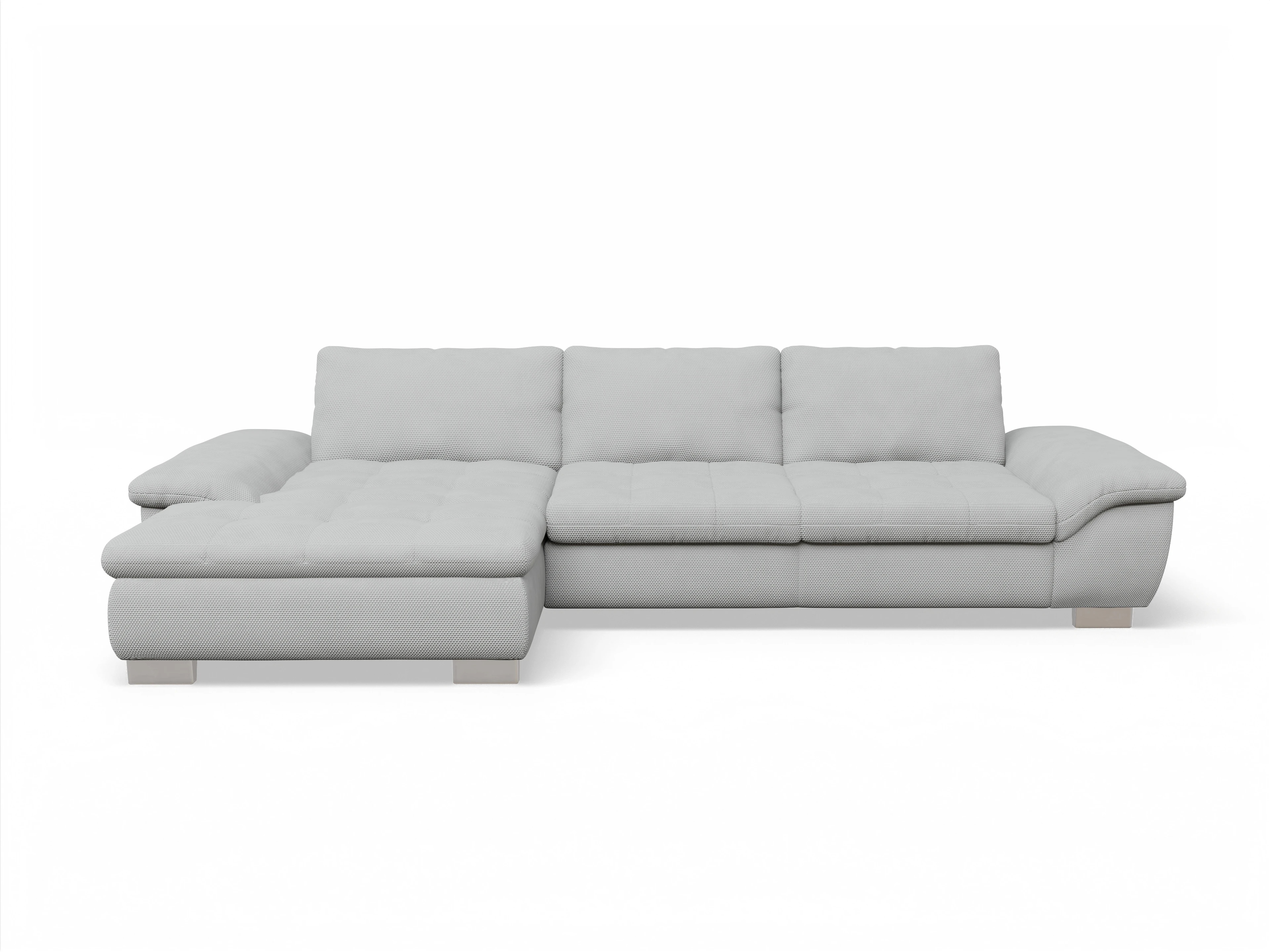 Ansicht des Produktes SC Smart 1007 Ecksofa links Abschluss offen in Stoff Grau
