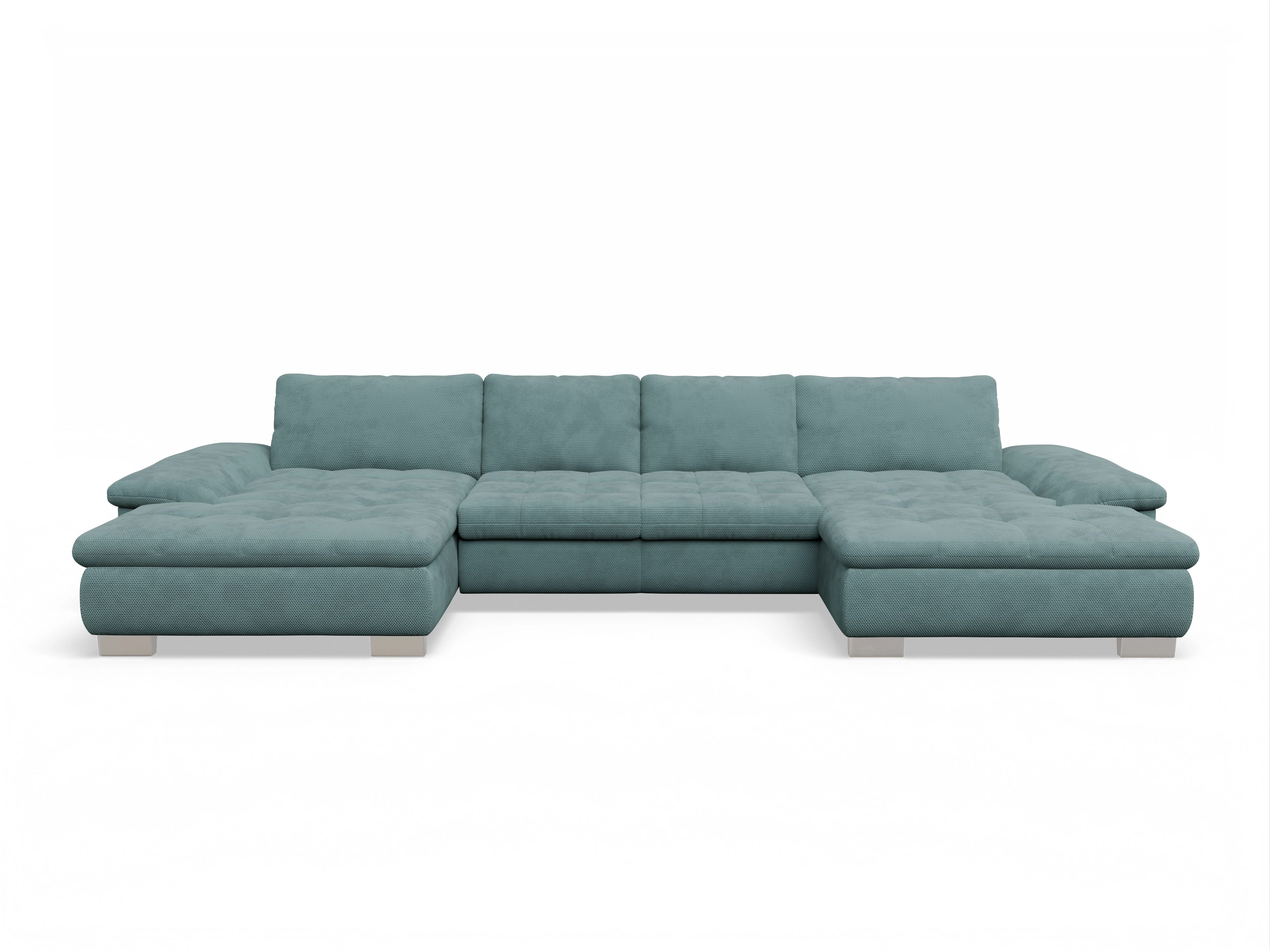 Ansicht des Produktes SC Smart 1007 Wohnlandschaft offen beidseitig in Stoff Blau