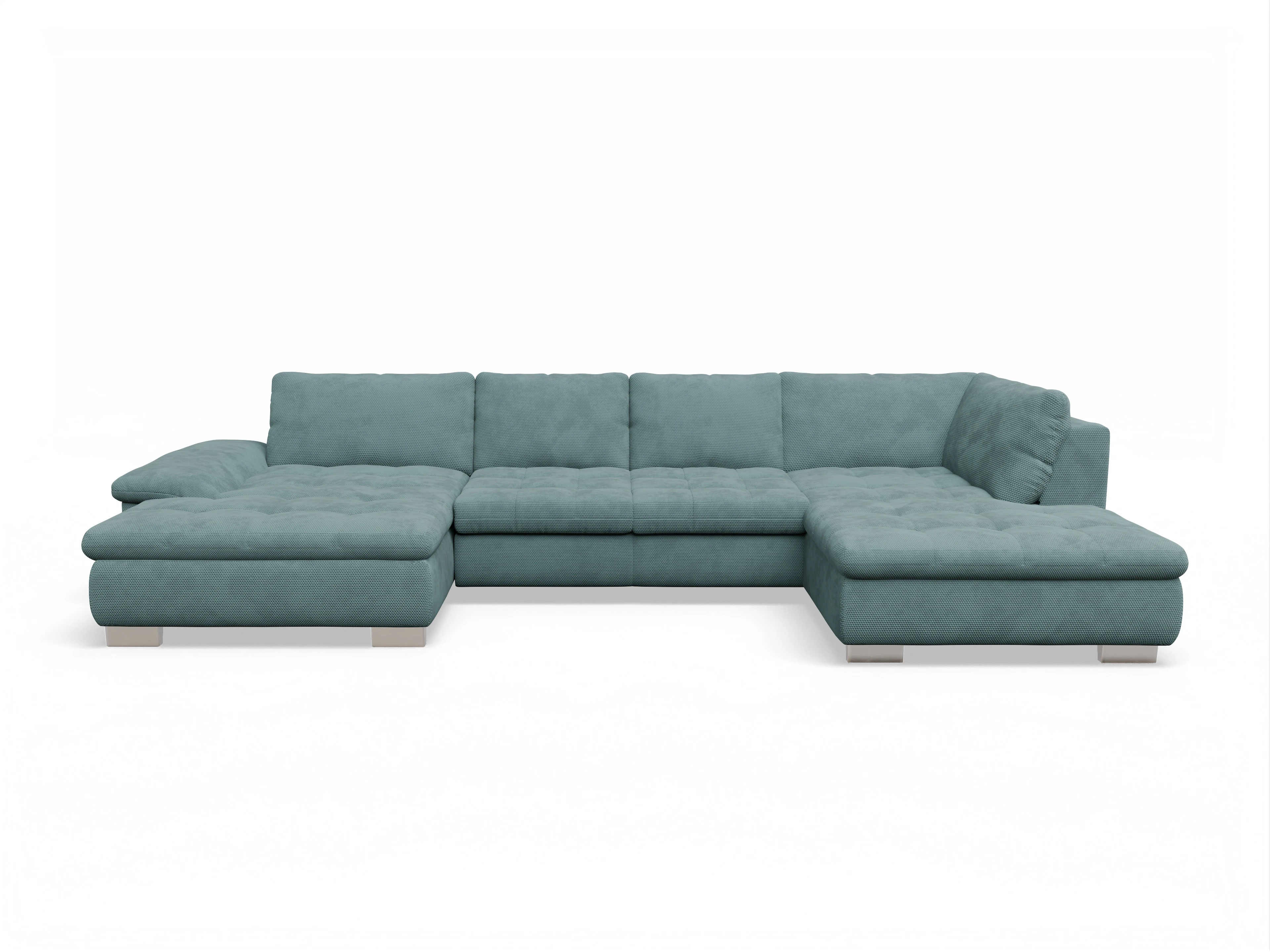 Ansicht des Produktes SC Smart 1007 Wohnlandschaft offen beidseitig in Stoff Blau