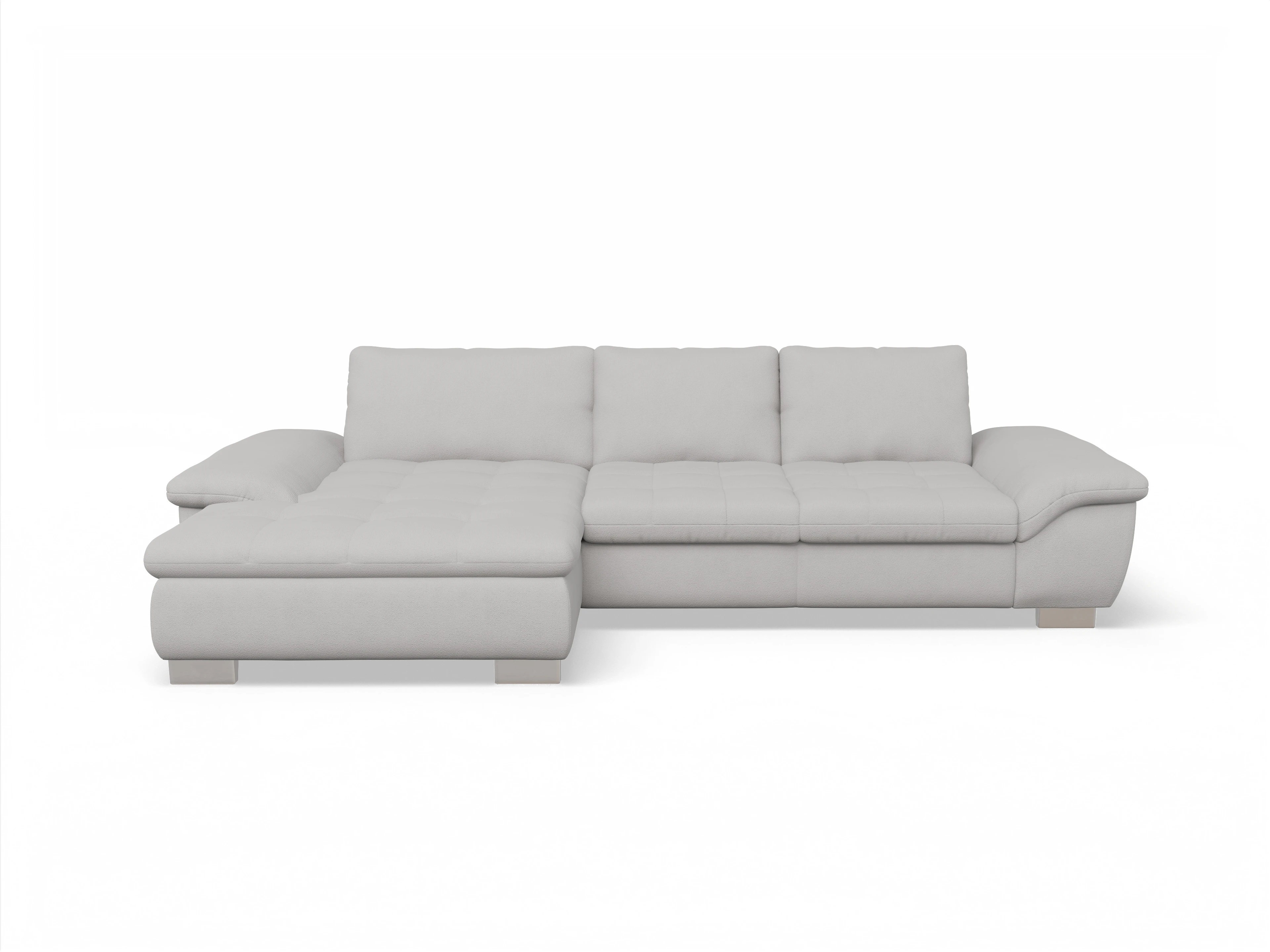Sitz Concept smart 1007 Canape Medium L Ansicht des Produktes SC Smart 1007 Ecksofa links Abschluss offen in Stoff Grau
