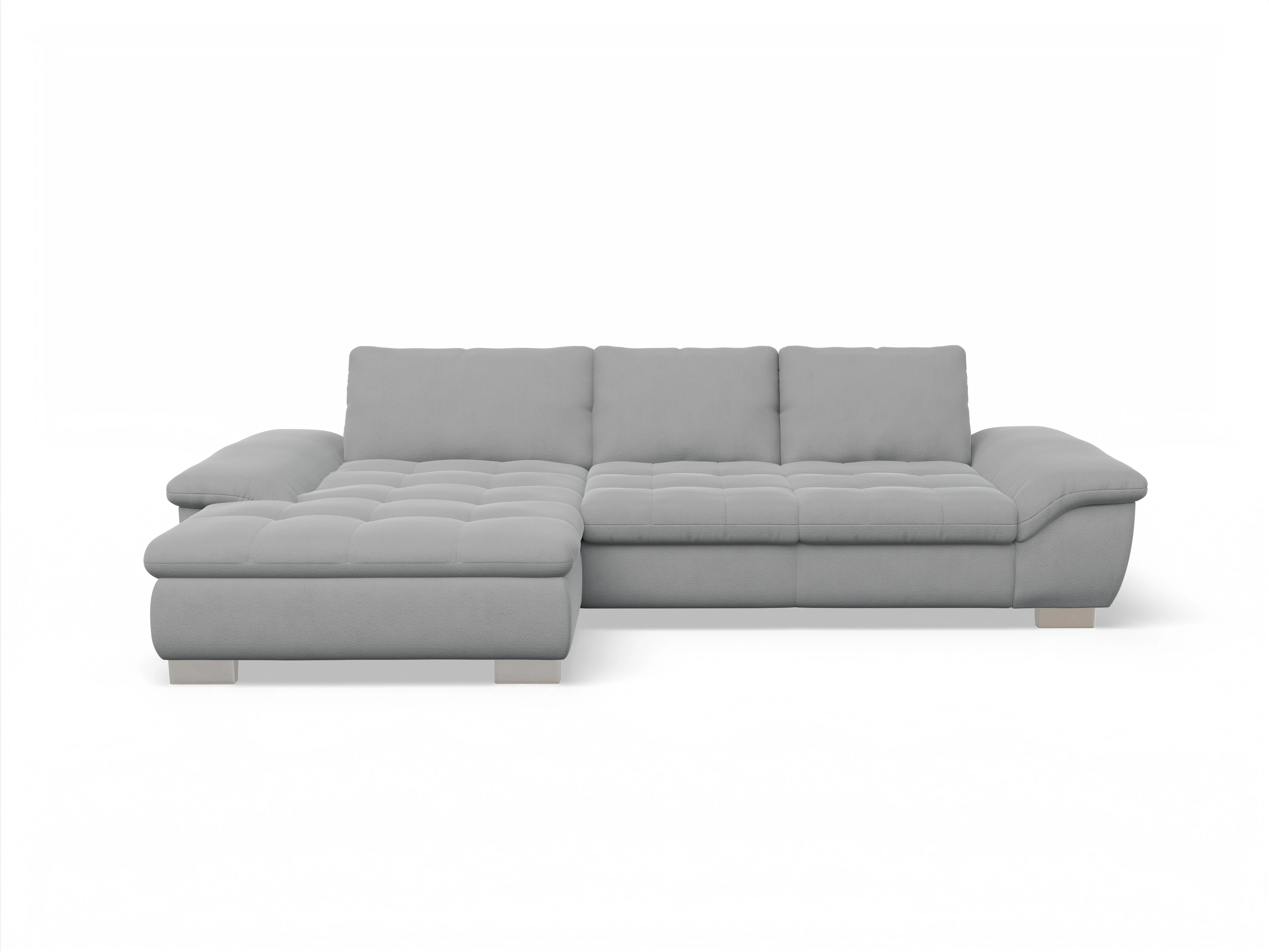 Sitz Concept smart 1007 Canape Medium L Ansicht des Produktes SC Smart 1007 Ecksofa links Abschluss offen in Stoff Grau