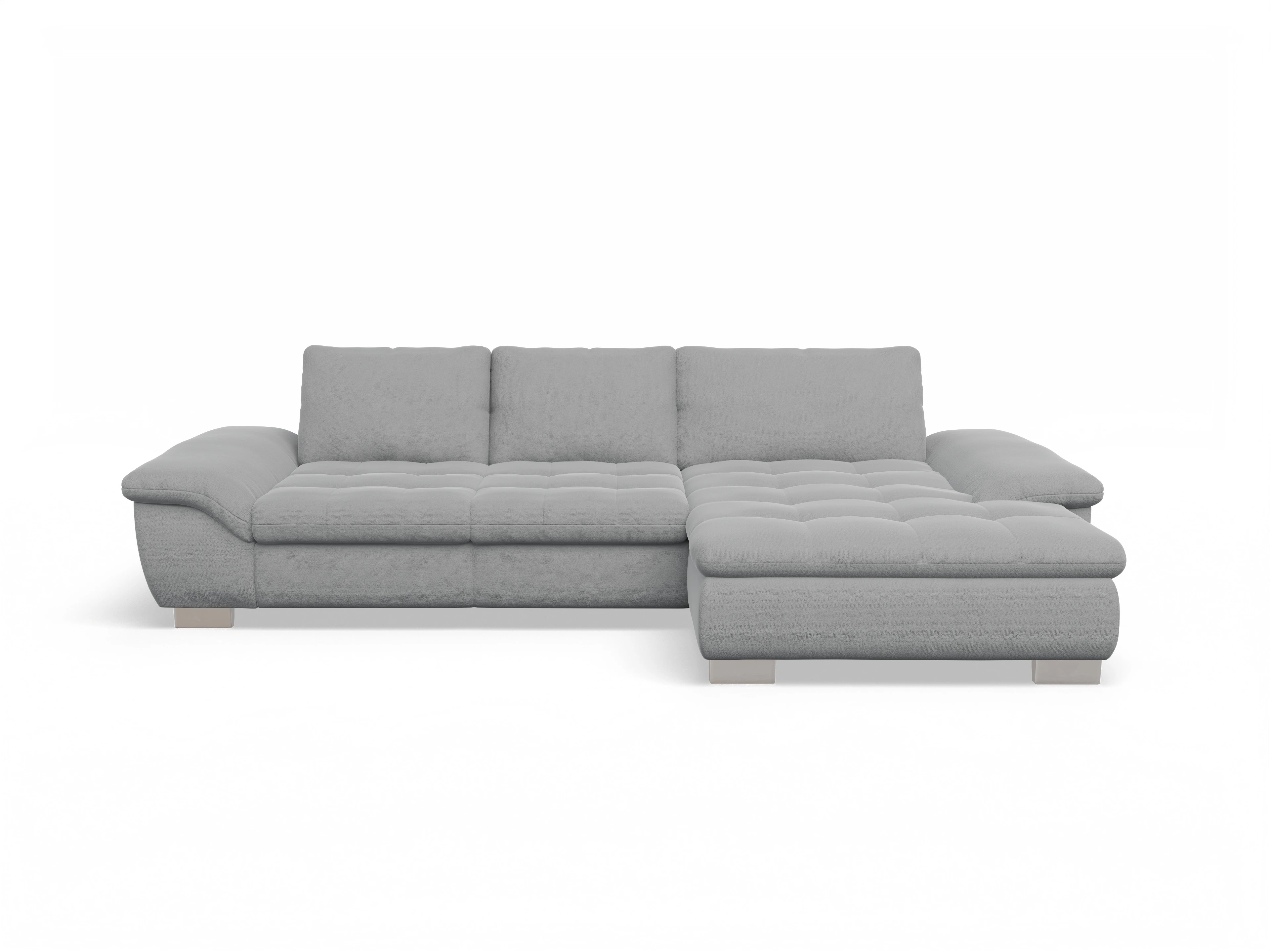 Sitz Concept smart 1007 Canape Medium R Ansicht des Produktes SC Smart 1007 Ecksofa rechts Abschluss offen in Stoff Grau