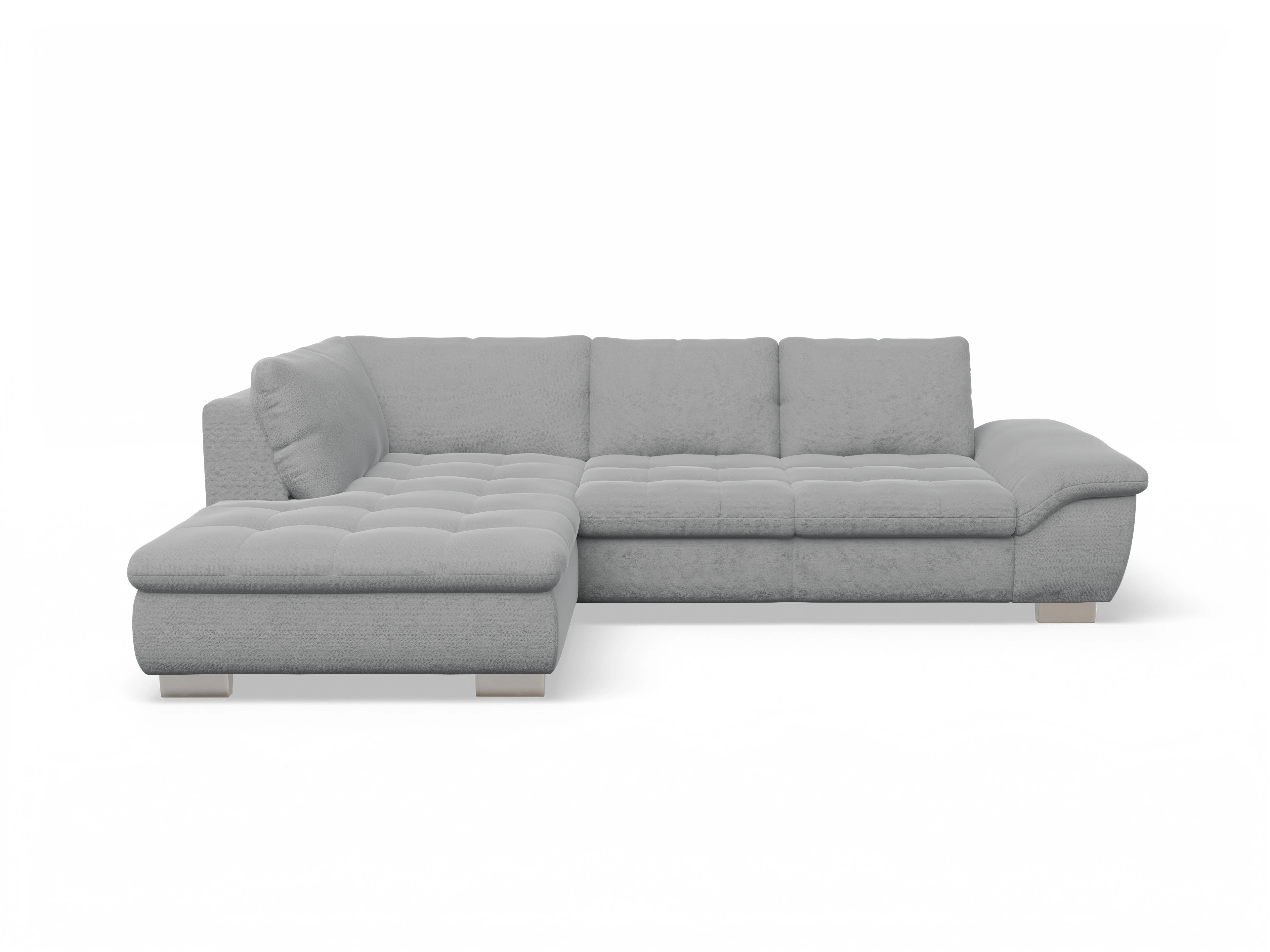 Ansicht des Produktes SC Smart 1007 Ecksofa links Abschluss offen in Stoff Grau