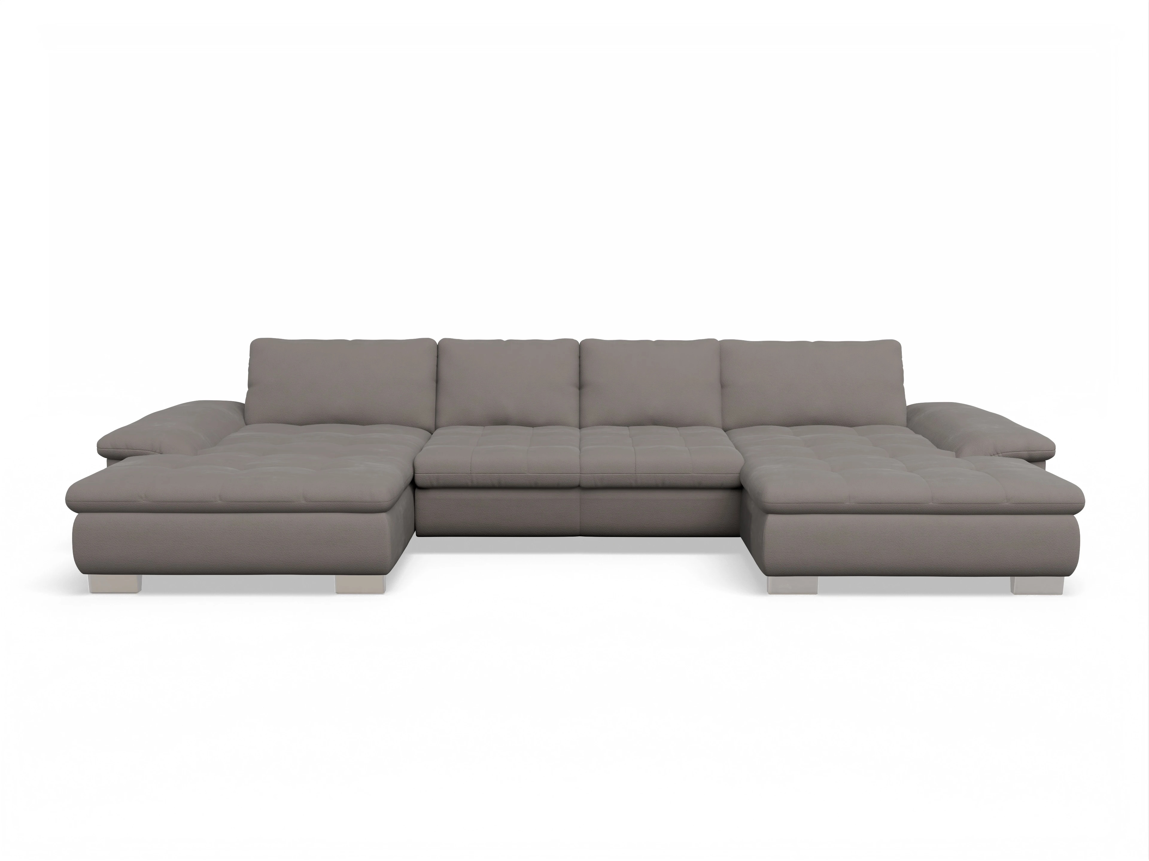 Ansicht des Produktes SC Smart 1007 Wohnlandschaft offen beidseitig in Stoff Braun