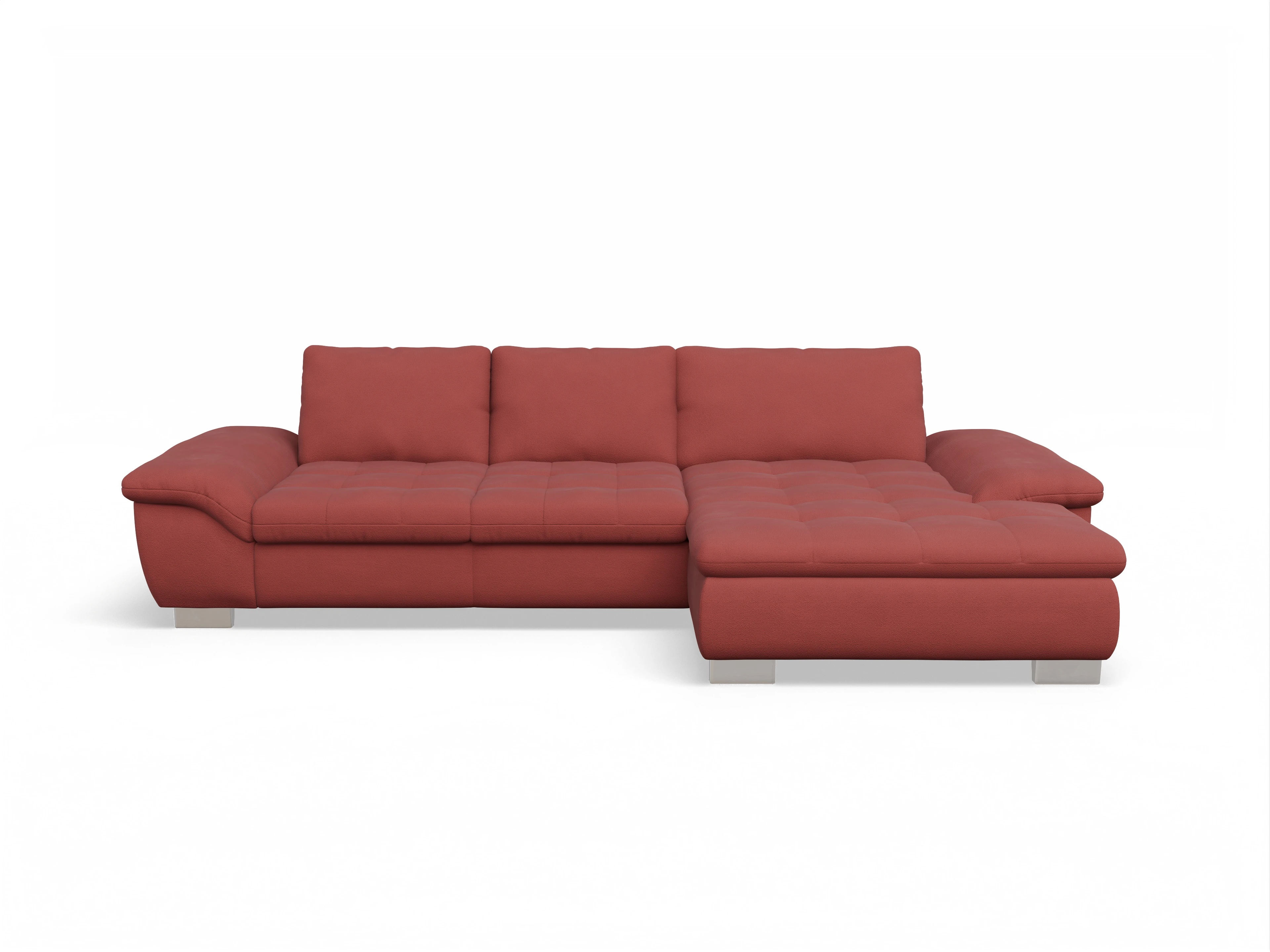 Sitz Concept smart 1007 Canape Medium R Ansicht des Produktes SC Smart 1007 Ecksofa rechts Abschluss offen in Stoff Rot