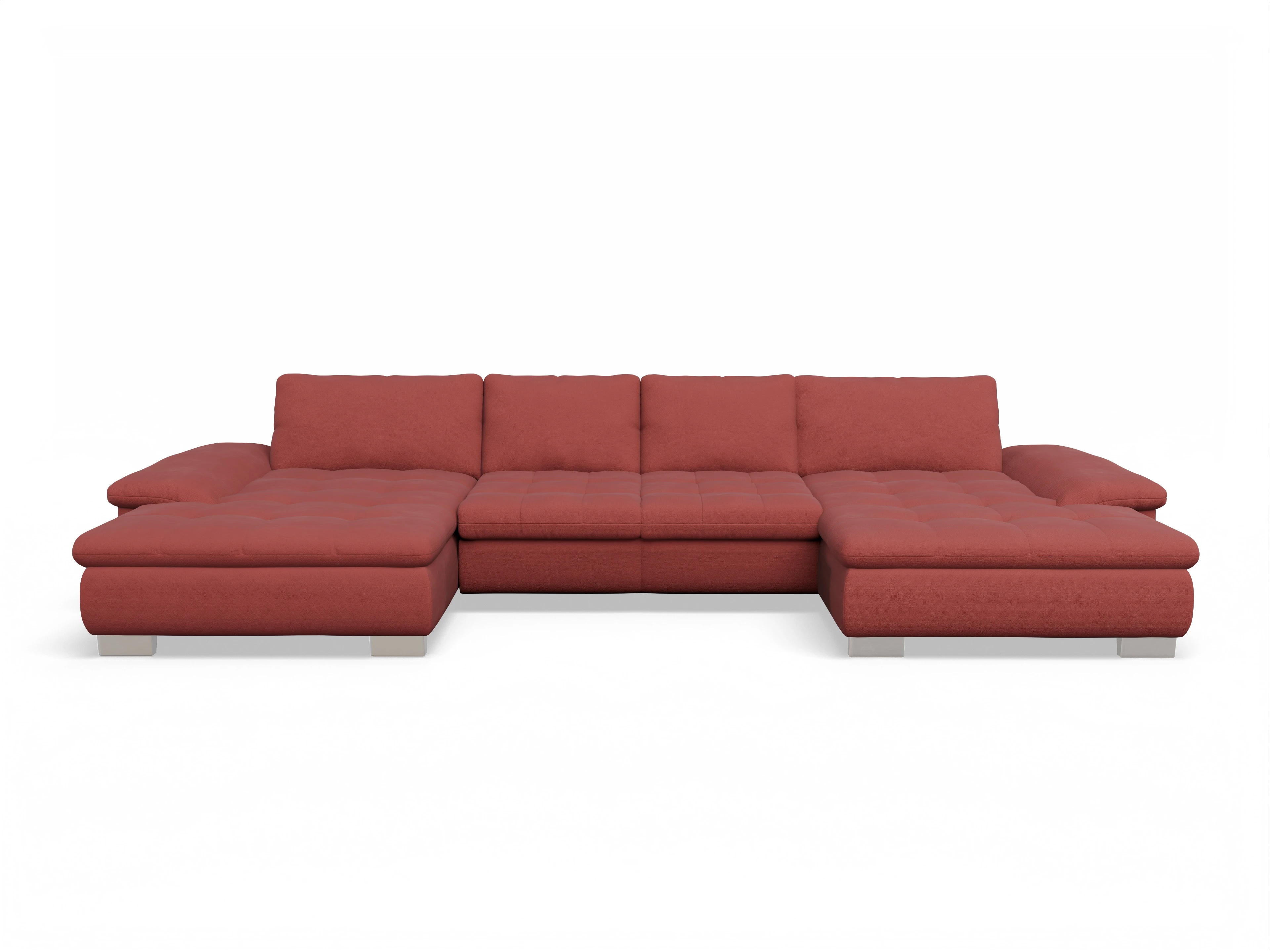 Ansicht des Produktes SC Smart 1007 Wohnlandschaft offen beidseitig in Stoff Rot