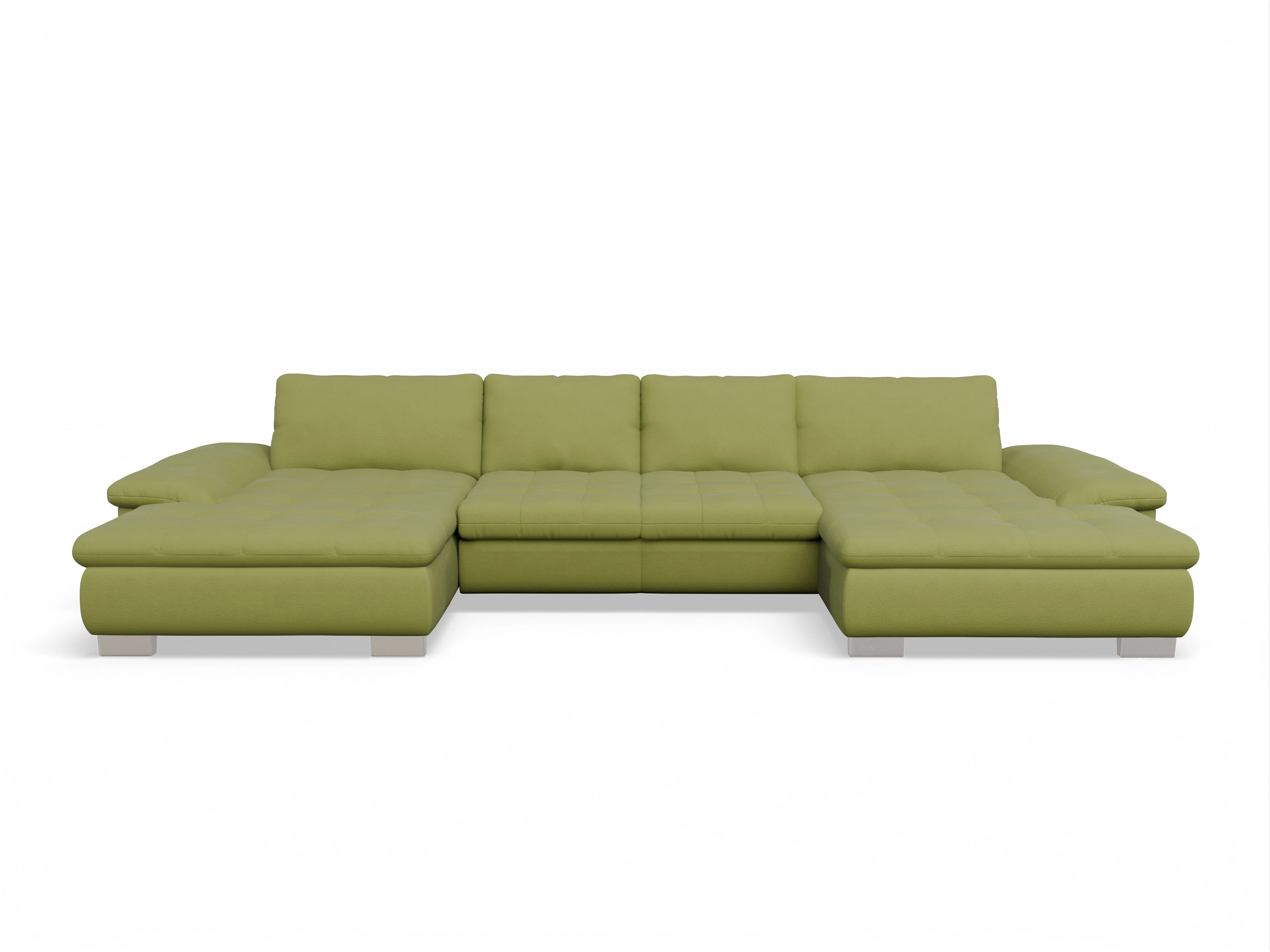 Ansicht des Produktes SC Smart 1007 Wohnlandschaft offen beidseitig in Stoff Grün