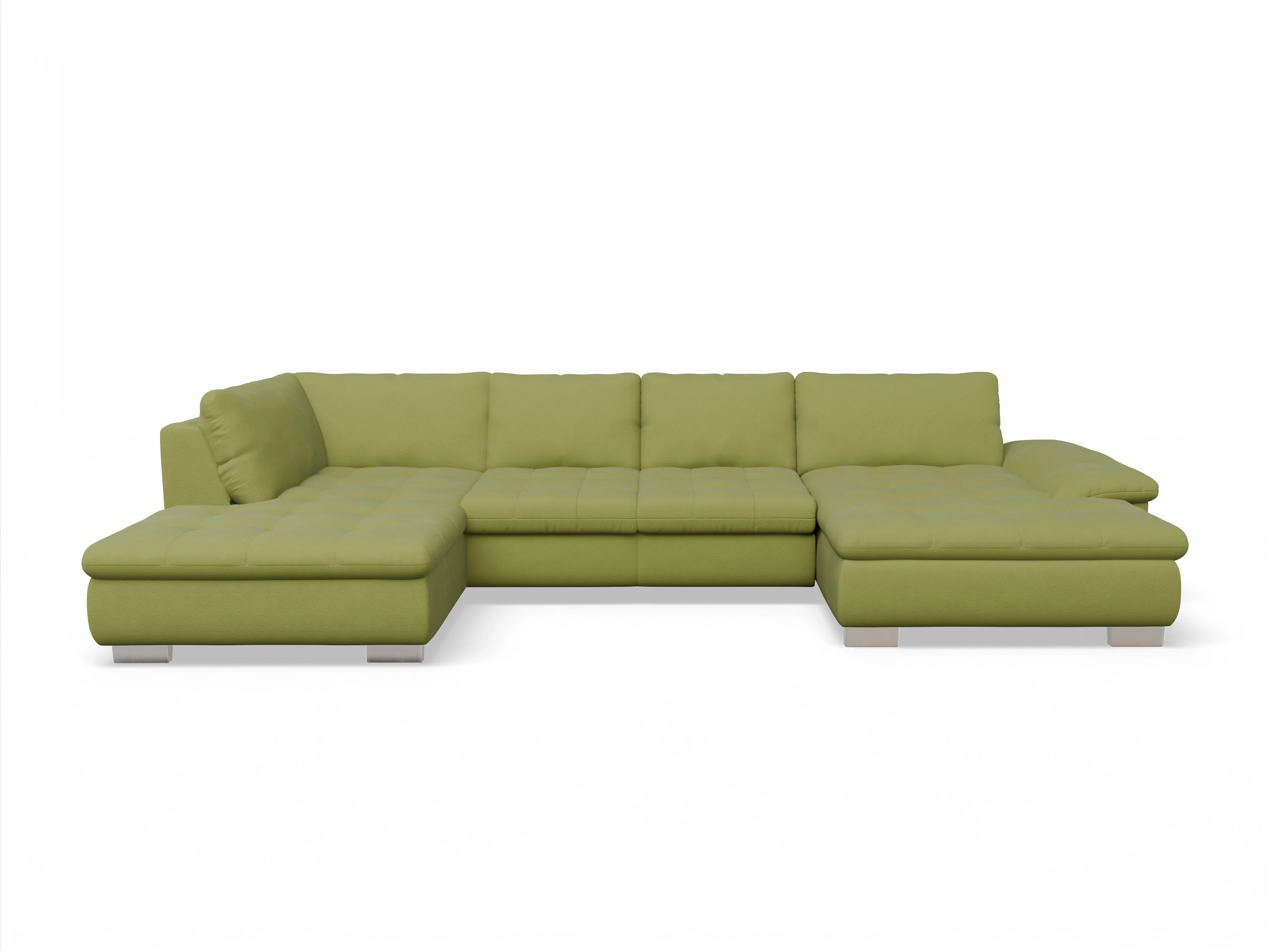 Ansicht des Produktes SC Smart 1007 Wohnlandschaft offen beidseitig in Stoff Grün