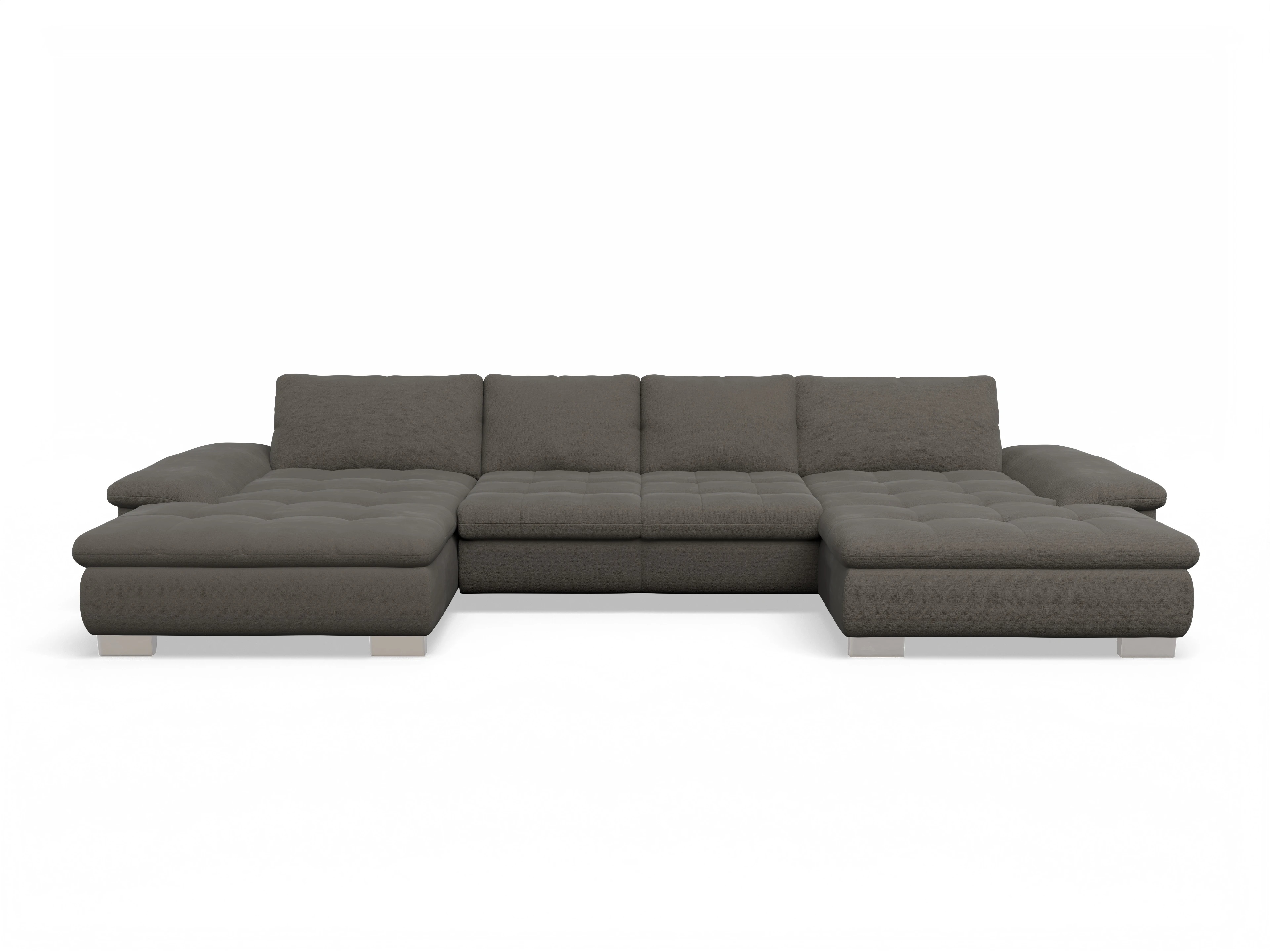 Ansicht des Produktes SC Smart 1007 Wohnlandschaft offen beidseitig in Stoff Braun