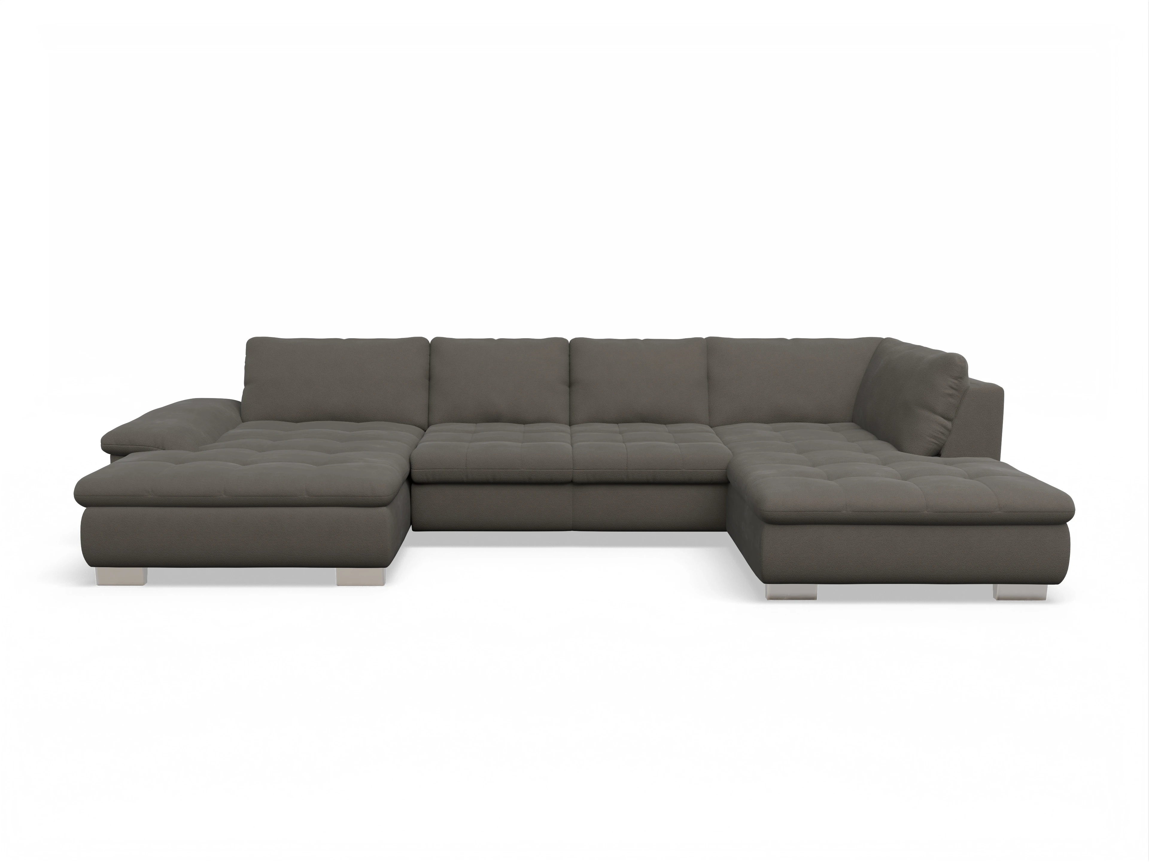 Ansicht des Produktes SC Smart 1007 Wohnlandschaft offen beidseitig in Stoff Braun