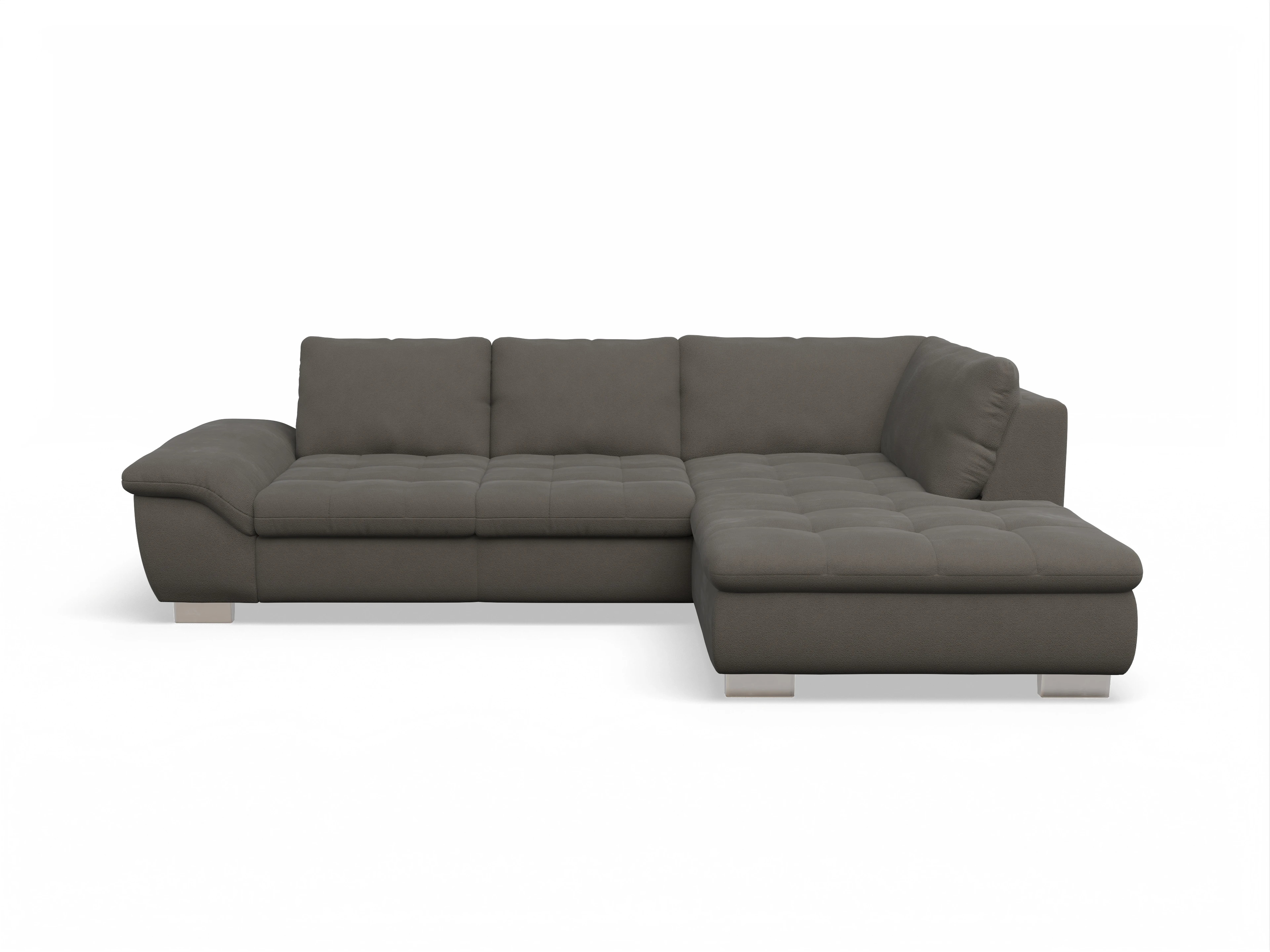 Ansicht des Produktes SC Smart 1007 Ecksofa rechts Abschluss offen in Stoff Braun