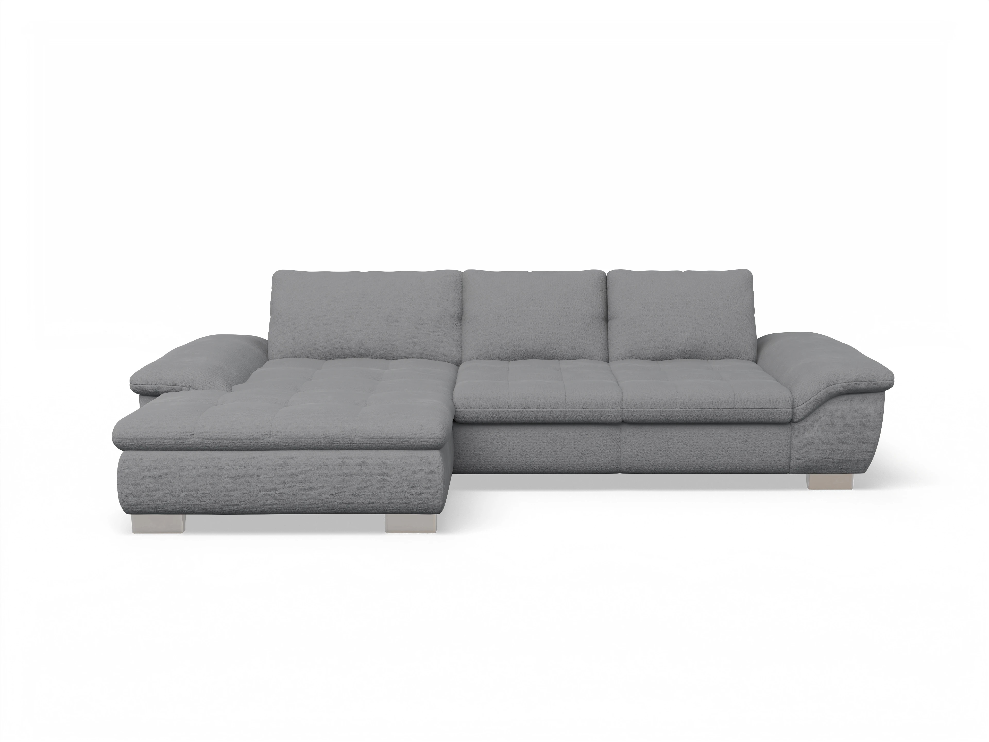 Ansicht des Produktes SC Smart 1007 Ecksofa links Abschluss offen in Stoff Grau