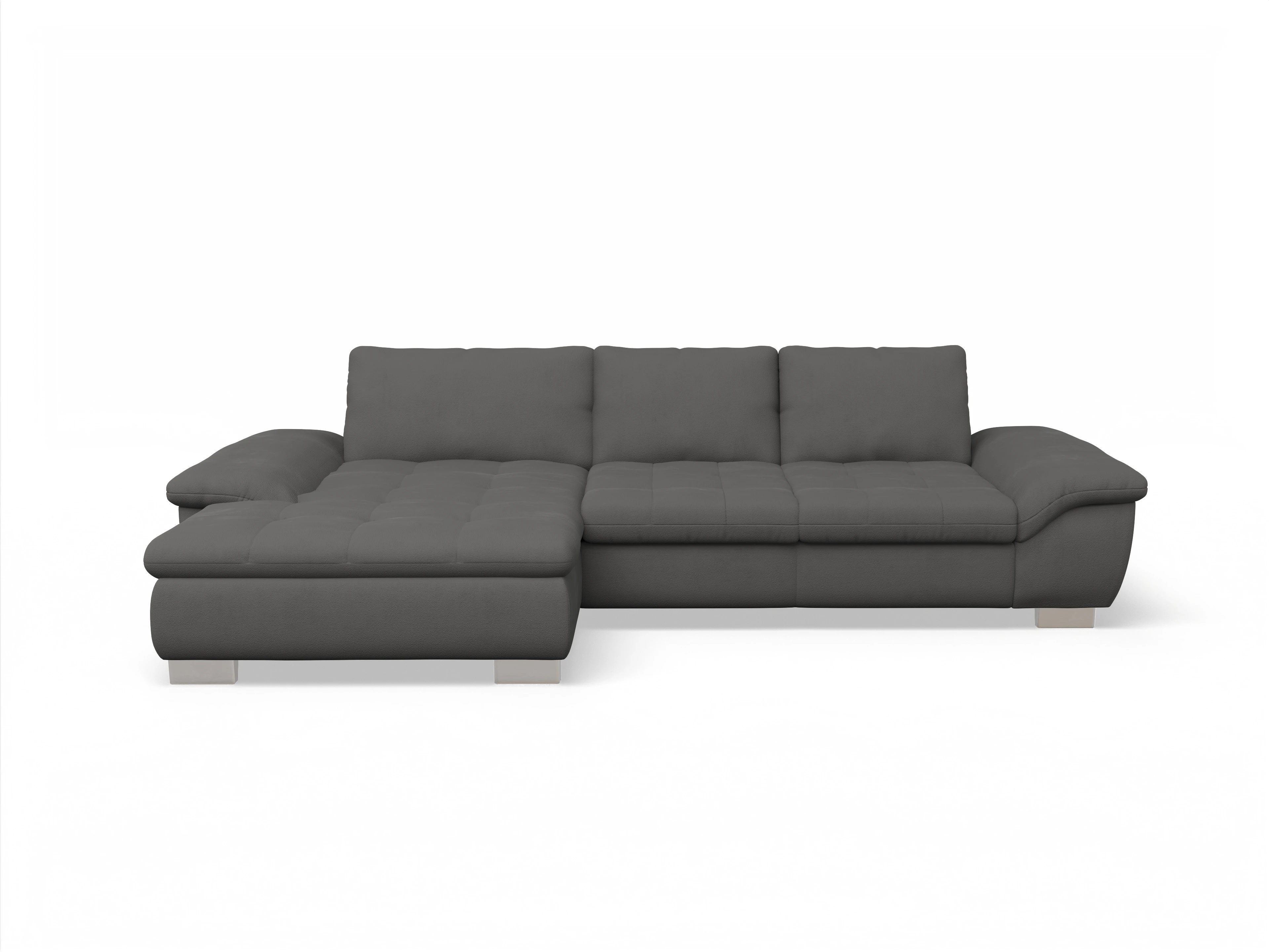 Ansicht des Produktes SC Smart 1007 Ecksofa links Abschluss offen in Stoff Grau