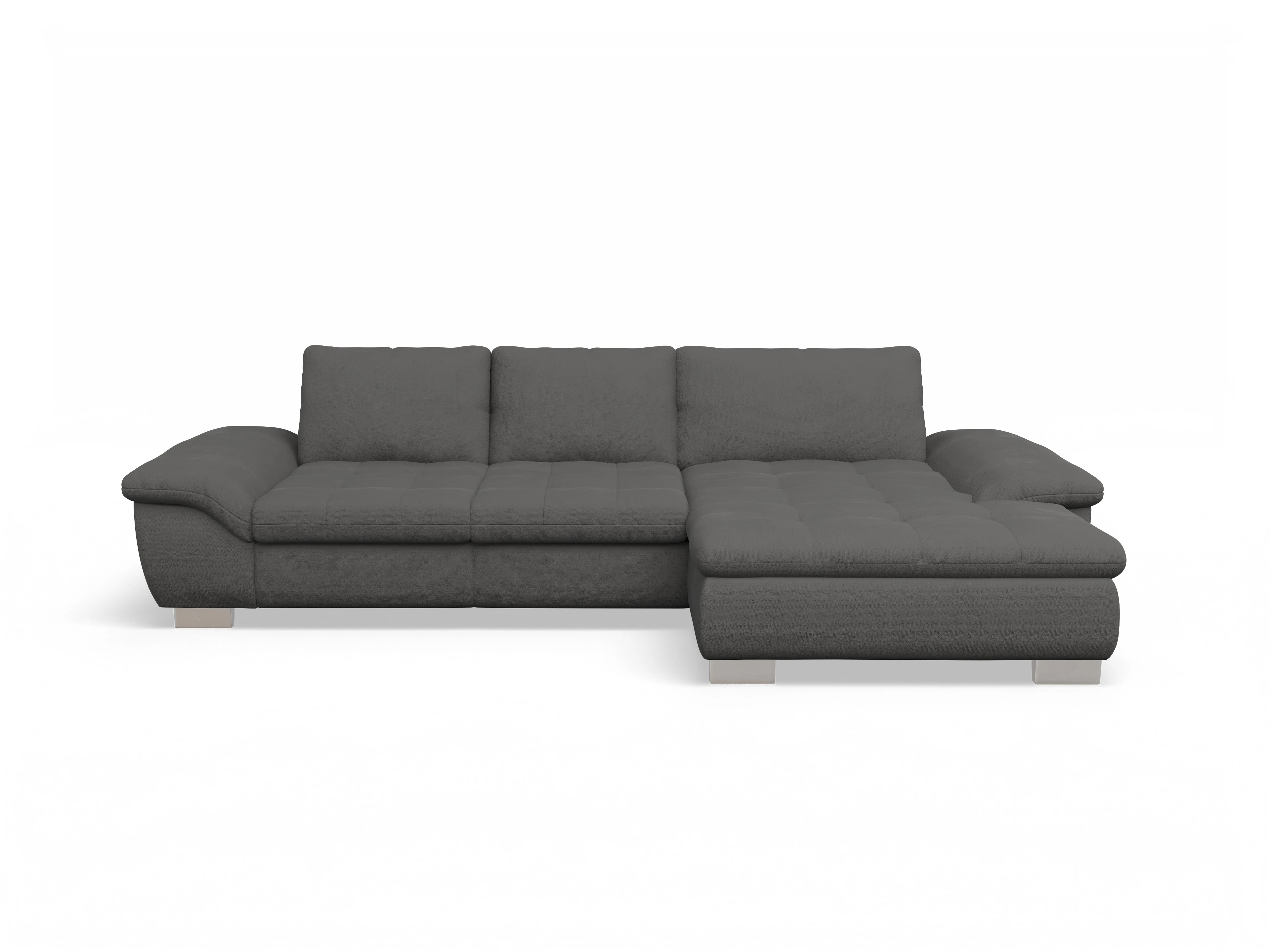 Ansicht des Produktes SC Smart 1007 Ecksofa rechts Abschluss offen in Stoff Grau