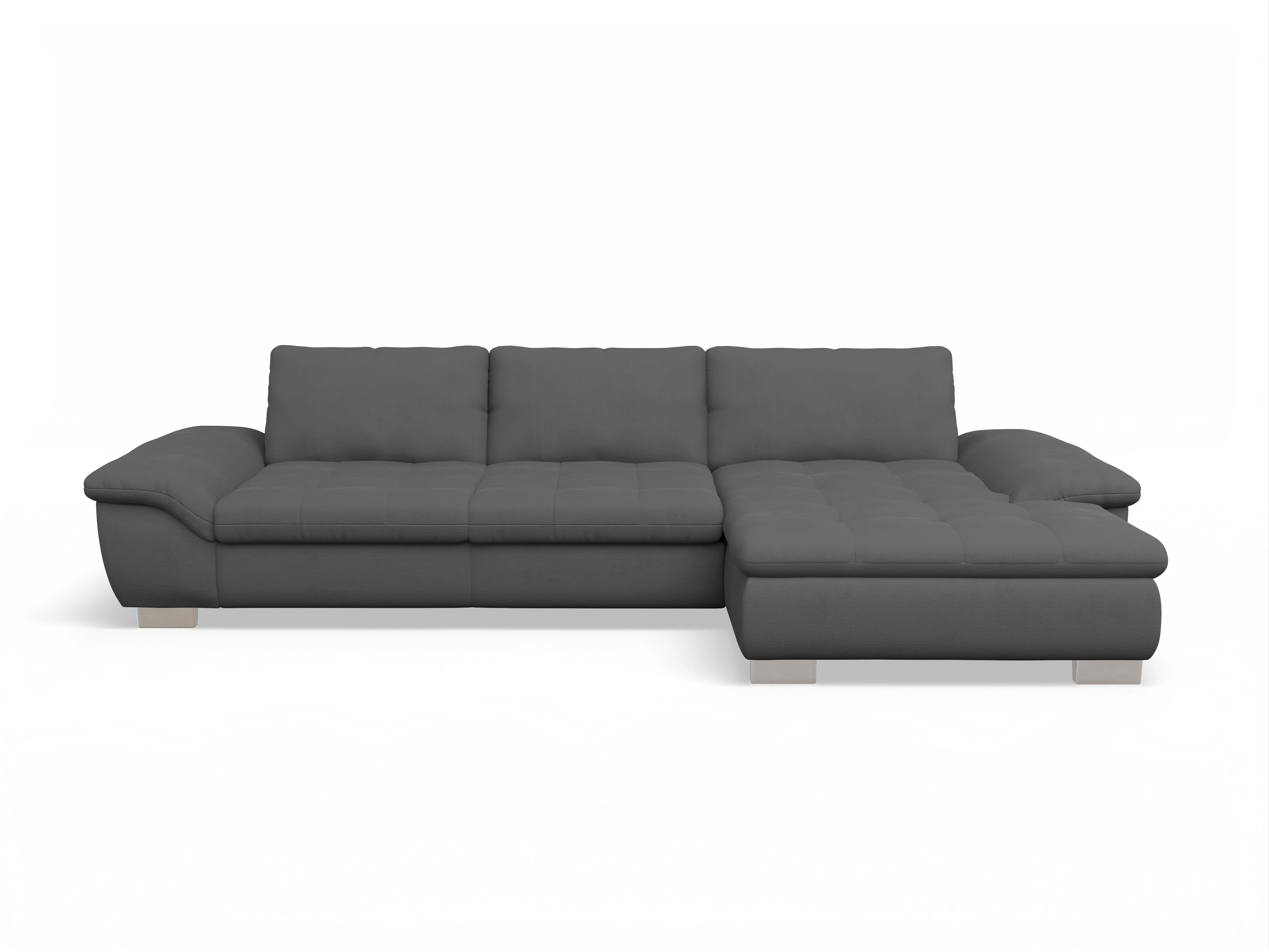 Ansicht des Produktes SC Smart 1007 Ecksofa rechts Abschluss offen in Stoff Grau