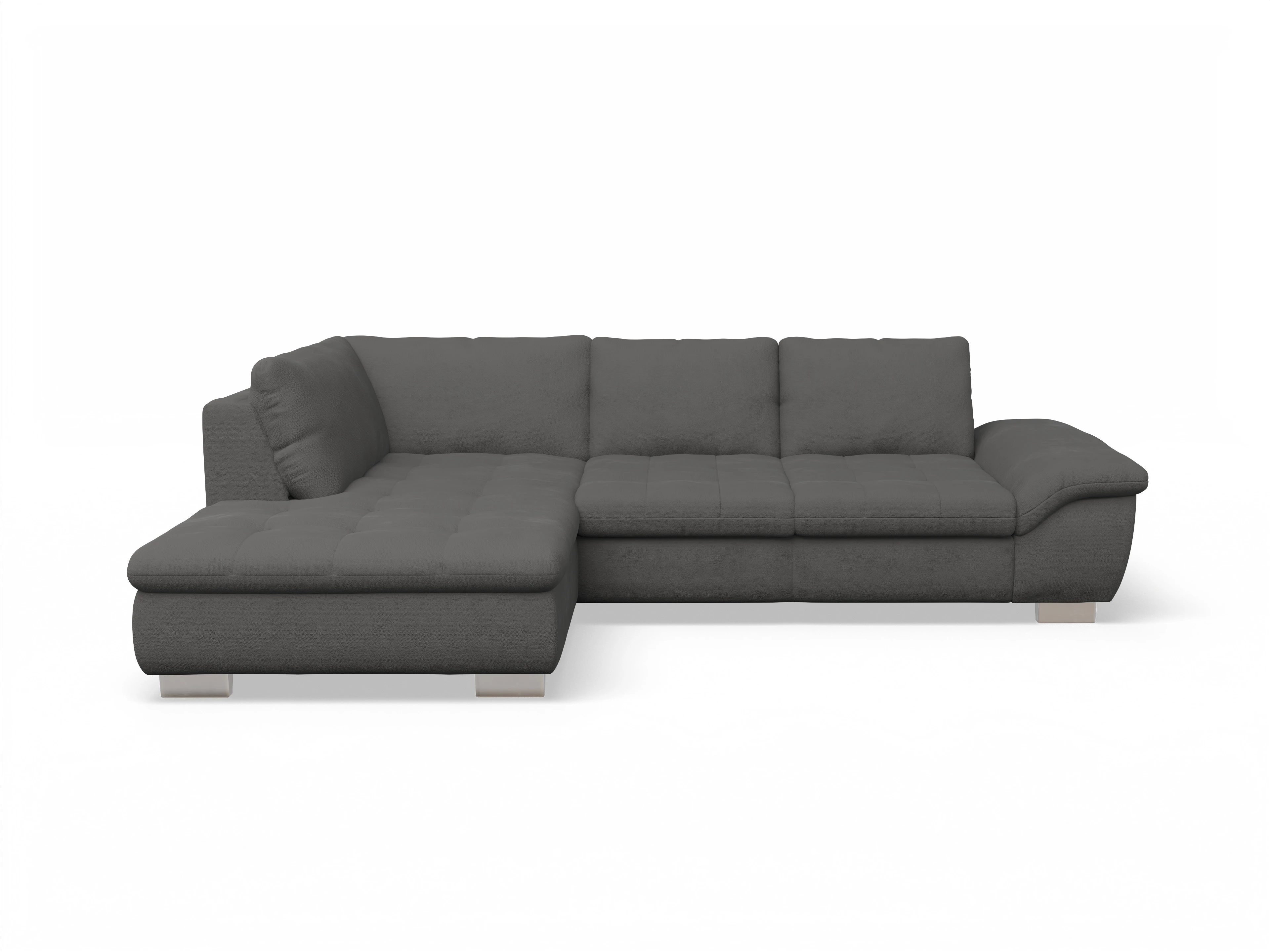 Ansicht des Produktes SC Smart 1007 Ecksofa links Abschluss offen in Stoff Grau