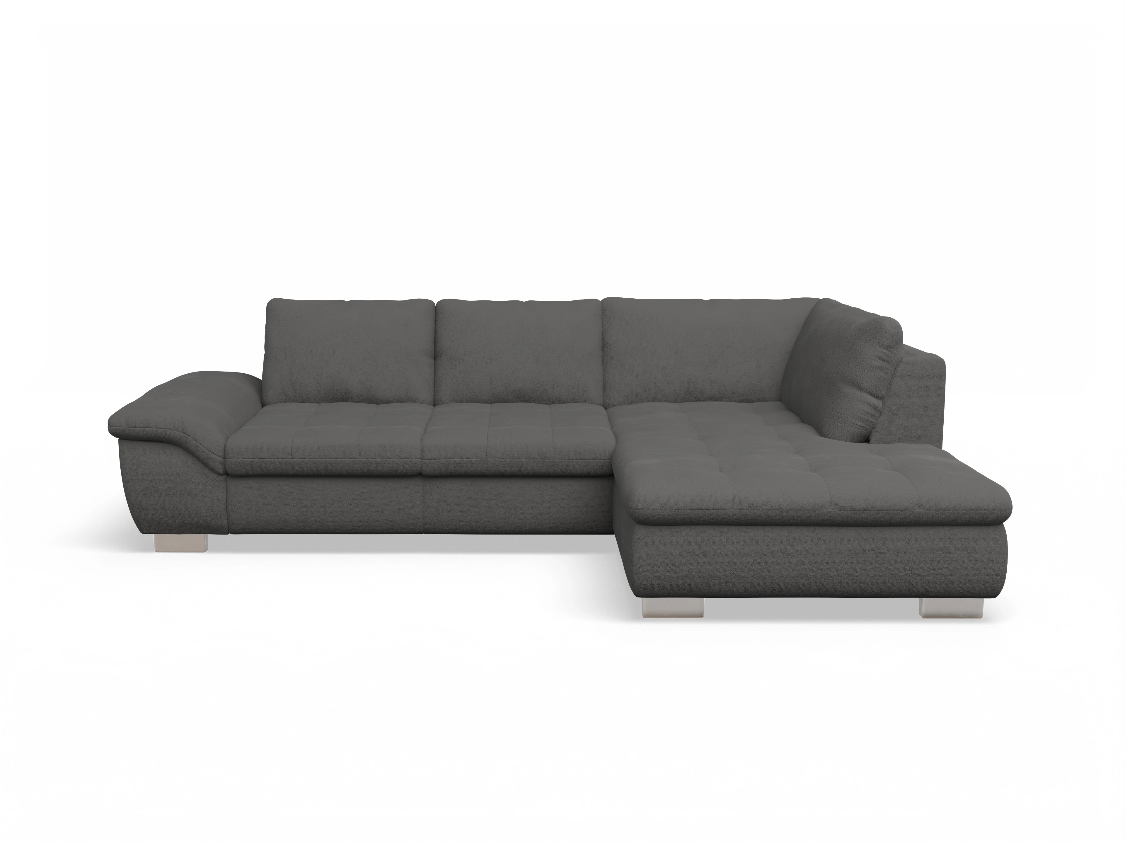 Ansicht des Produktes SC Smart 1007 Ecksofa rechts Abschluss offen in Stoff Grau