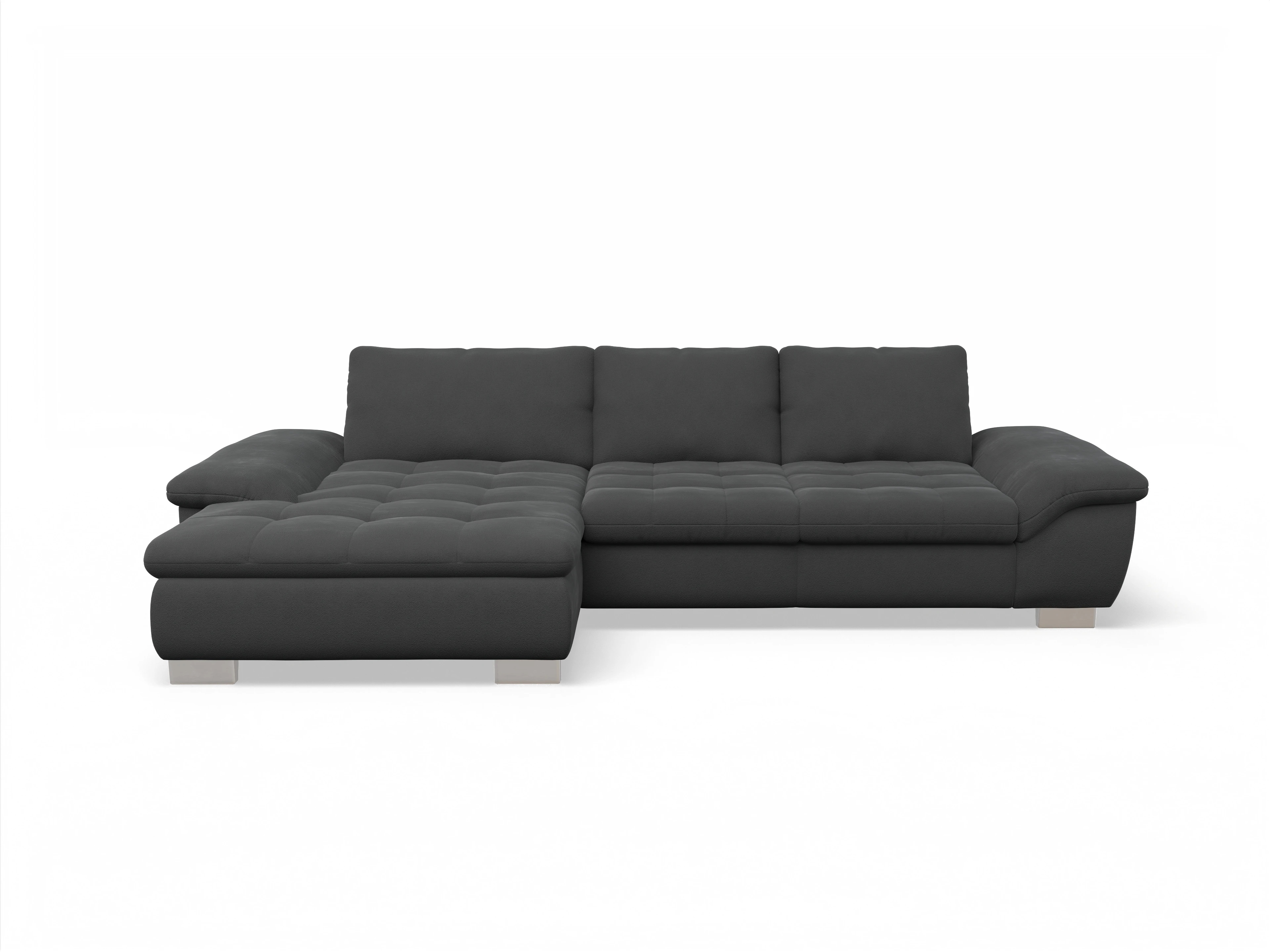 Ansicht des Produktes SC Smart 1007 Ecksofa links Abschluss offen in Stoff Schwarz