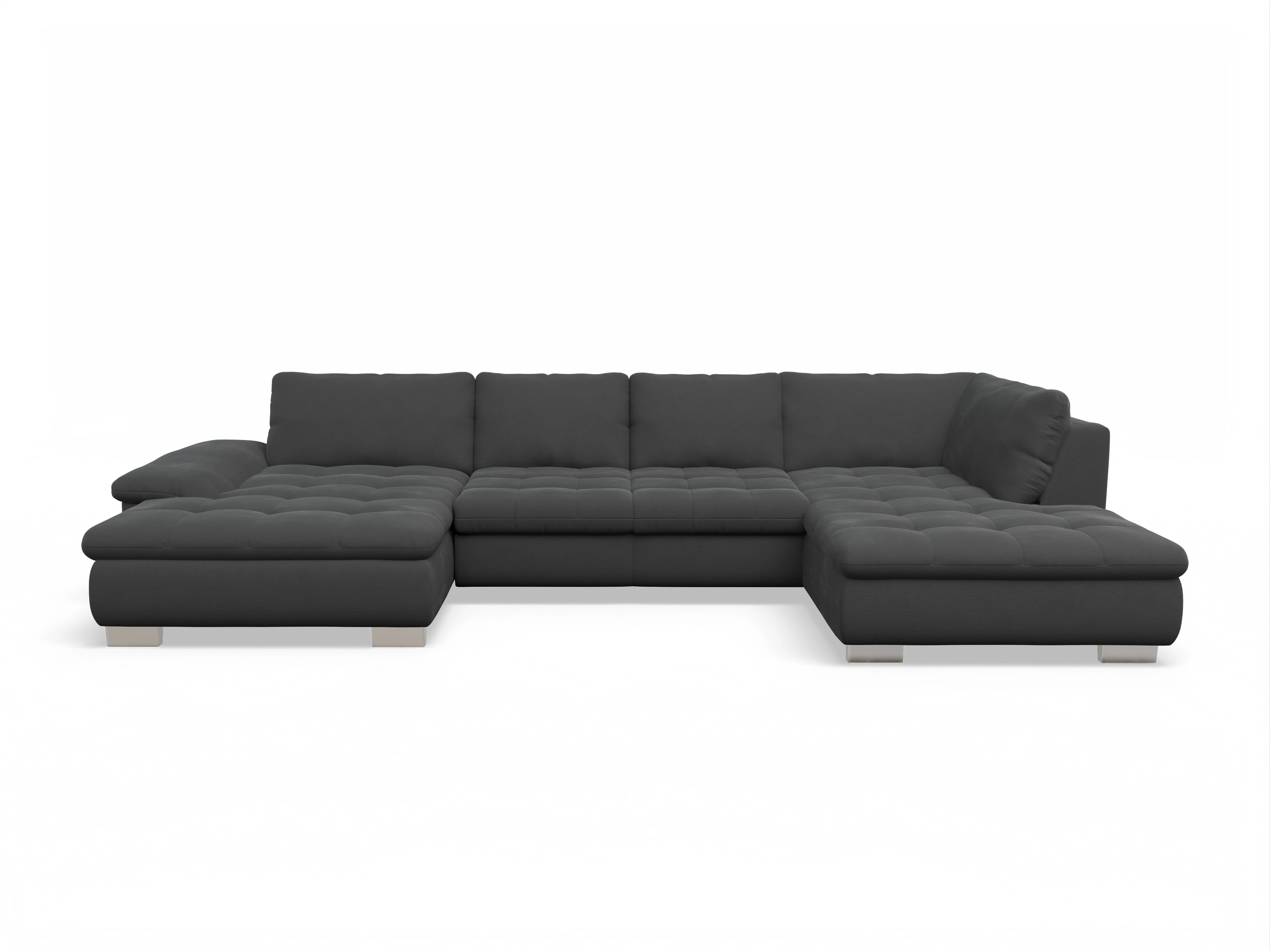 Ansicht des Produktes SC Smart 1007 Wohnlandschaft offen beidseitig in Stoff Schwarz