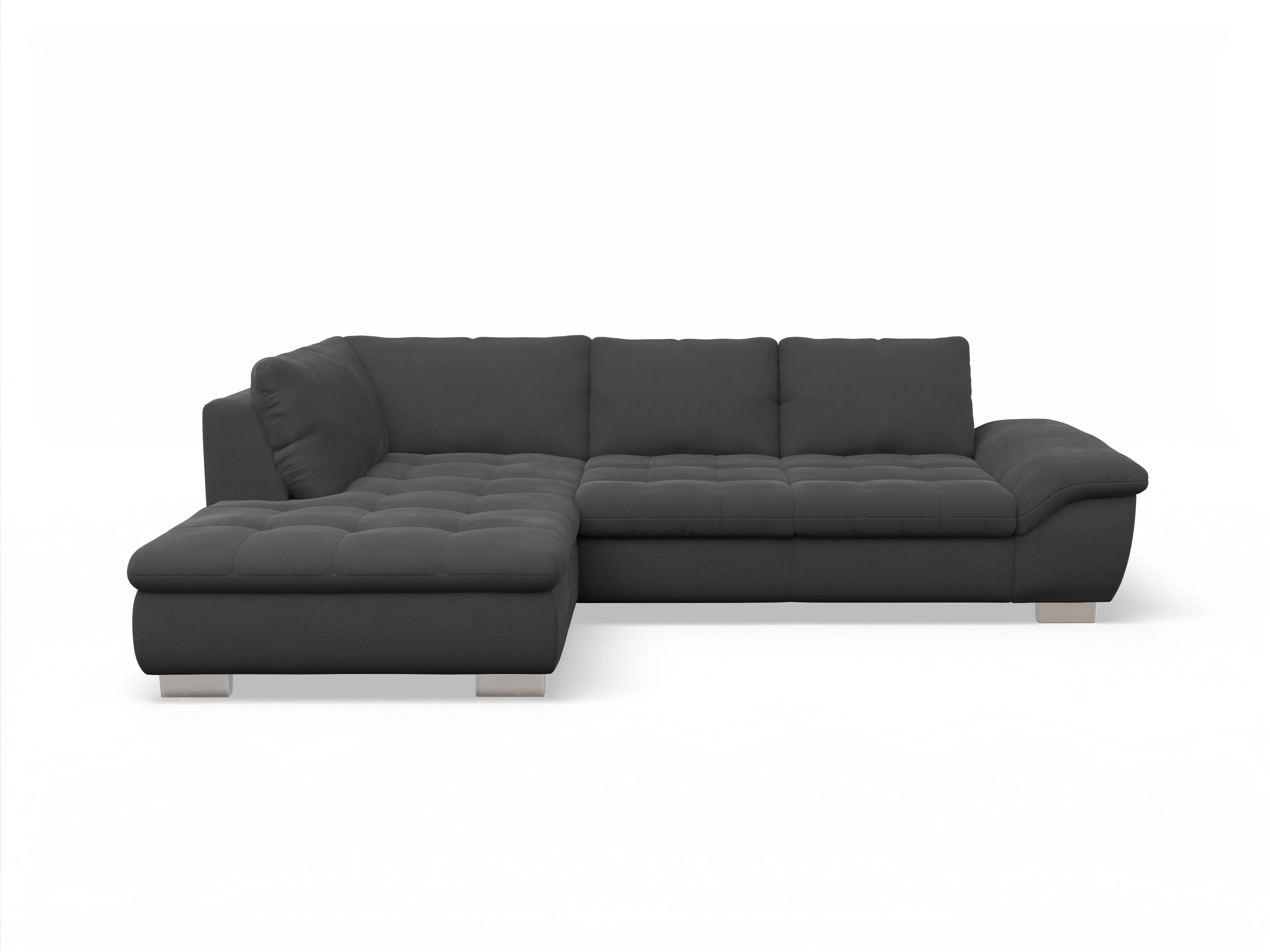 Ansicht des Produktes SC Smart 1007 Ecksofa links Abschluss offen in Stoff Schwarz