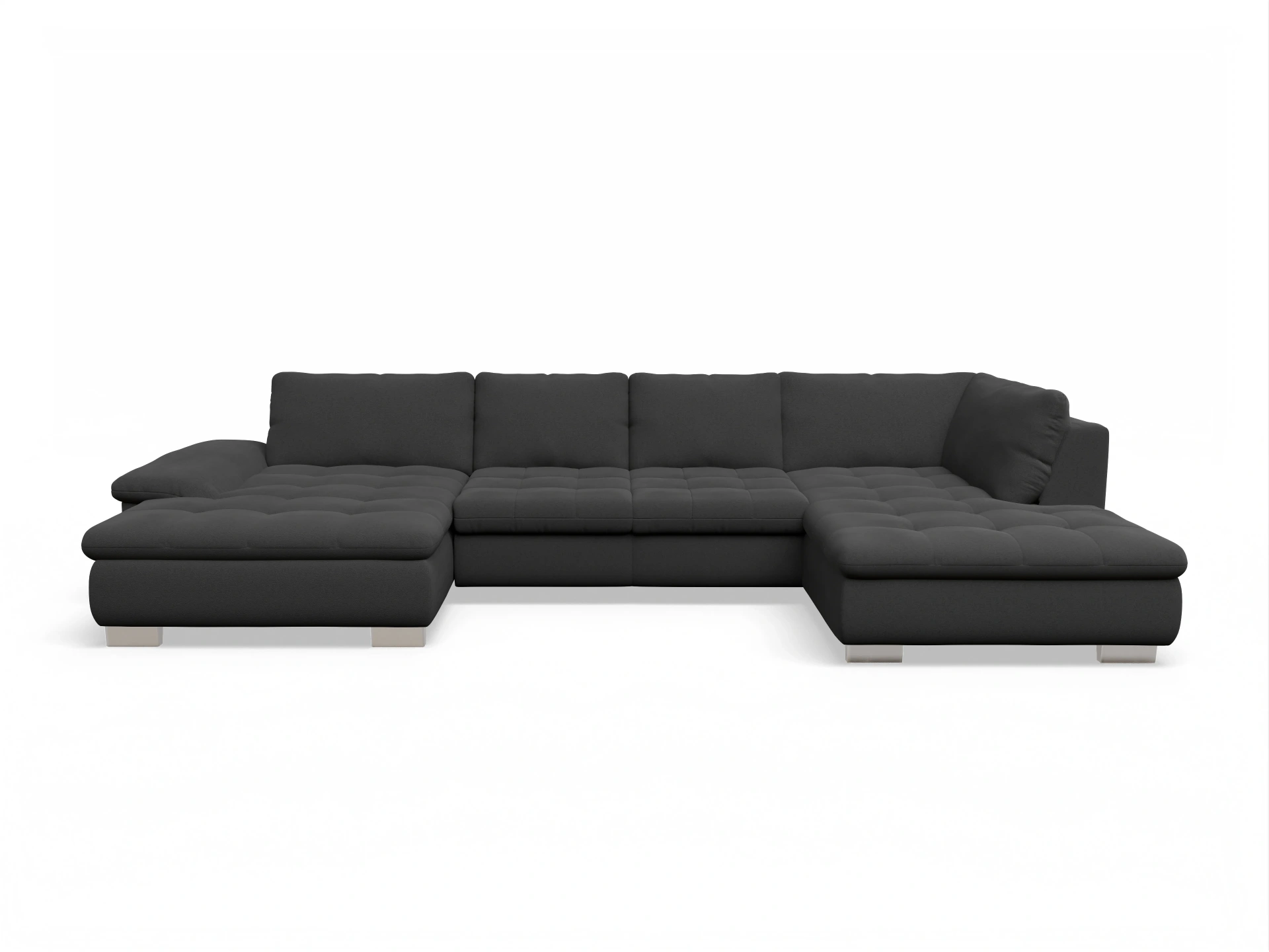 Ansicht des Produktes SC Smart 1007 Wohnlandschaft offen beidseitig in Stoff Grau