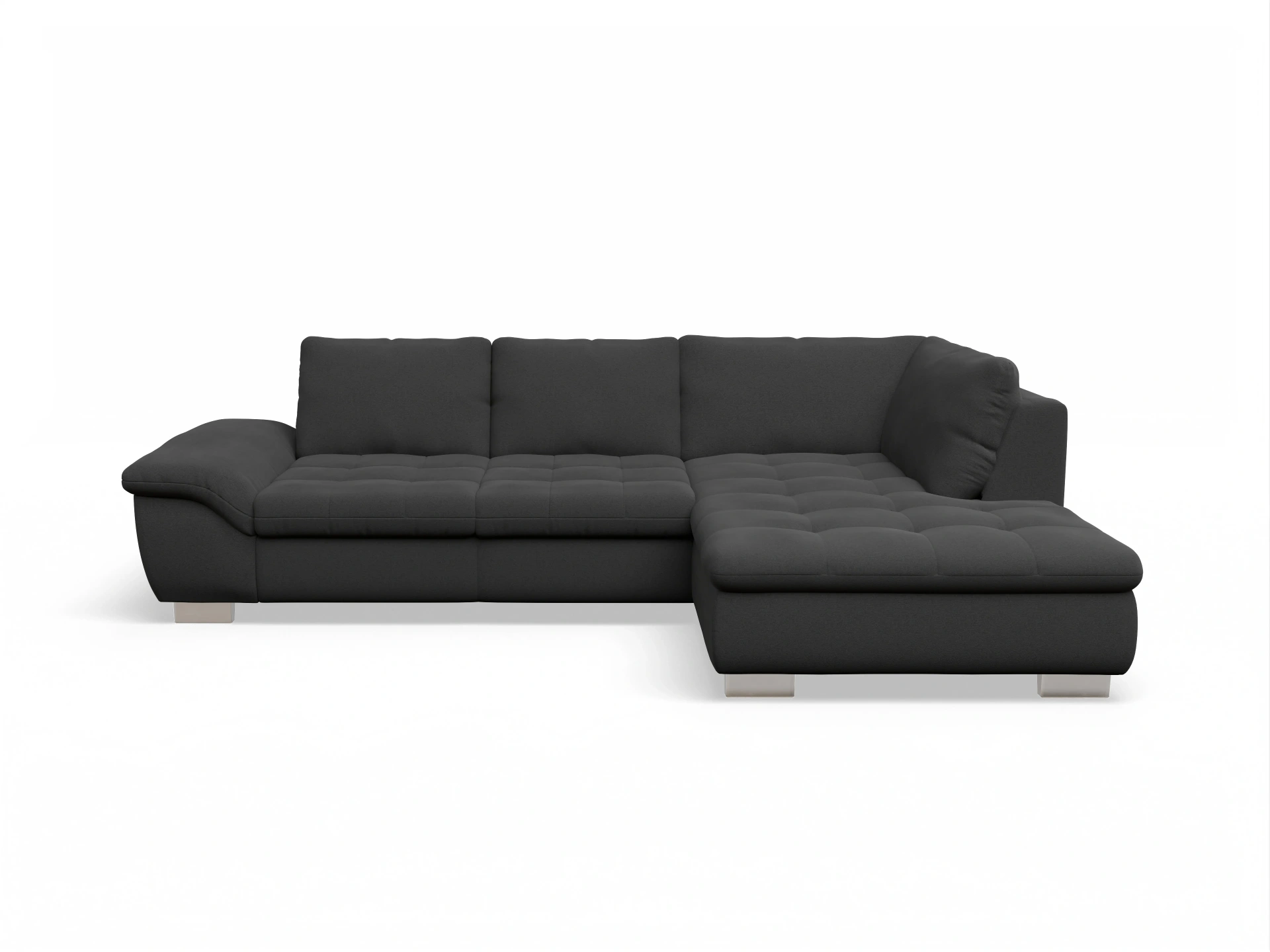 Ansicht des Produktes SC Smart 1007 Ecksofa rechts Abschluss offen in Stoff Grau