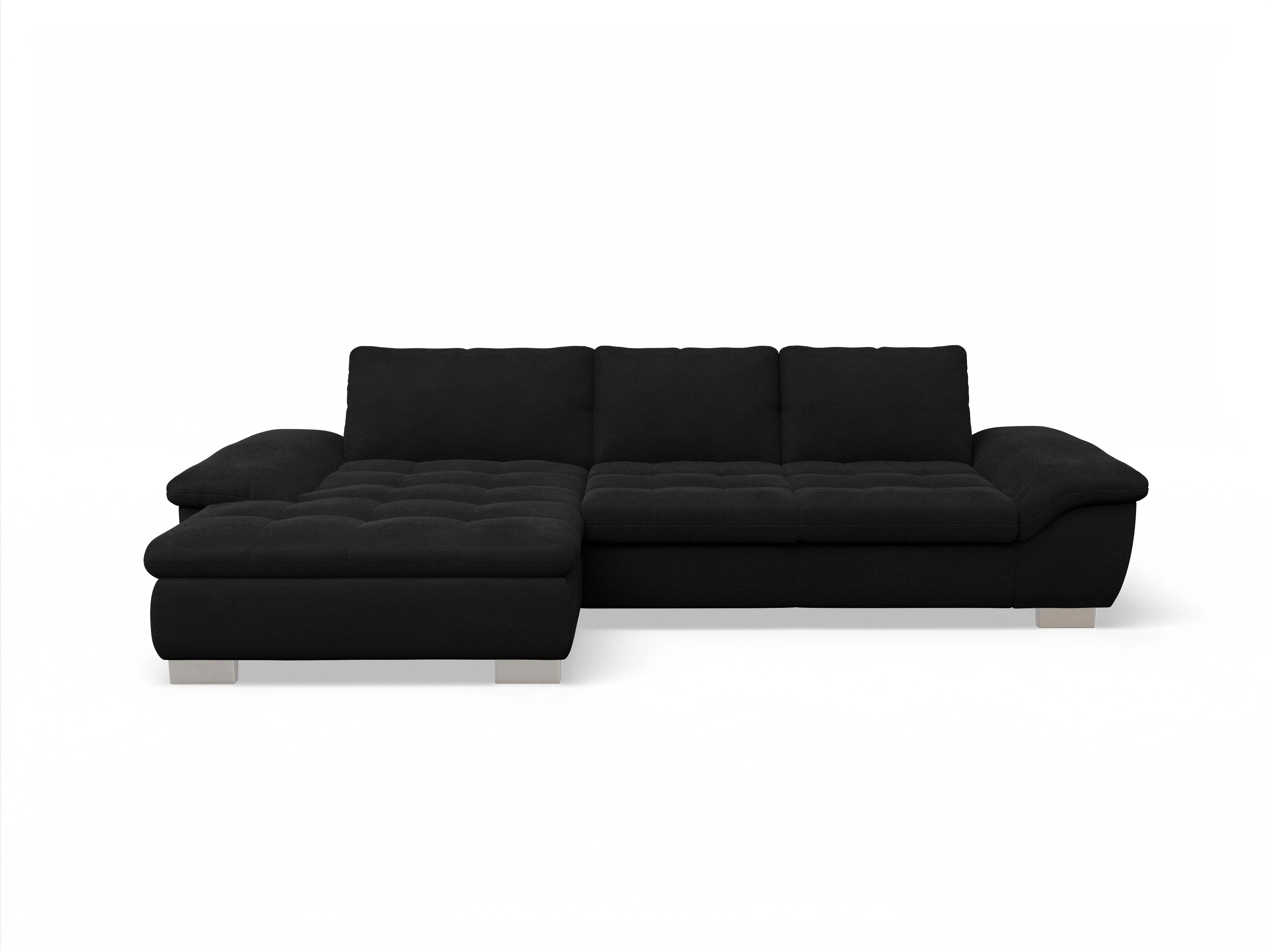 Ansicht des Produktes SC Smart 1007 Ecksofa links Abschluss offen in Stoff Schwarz