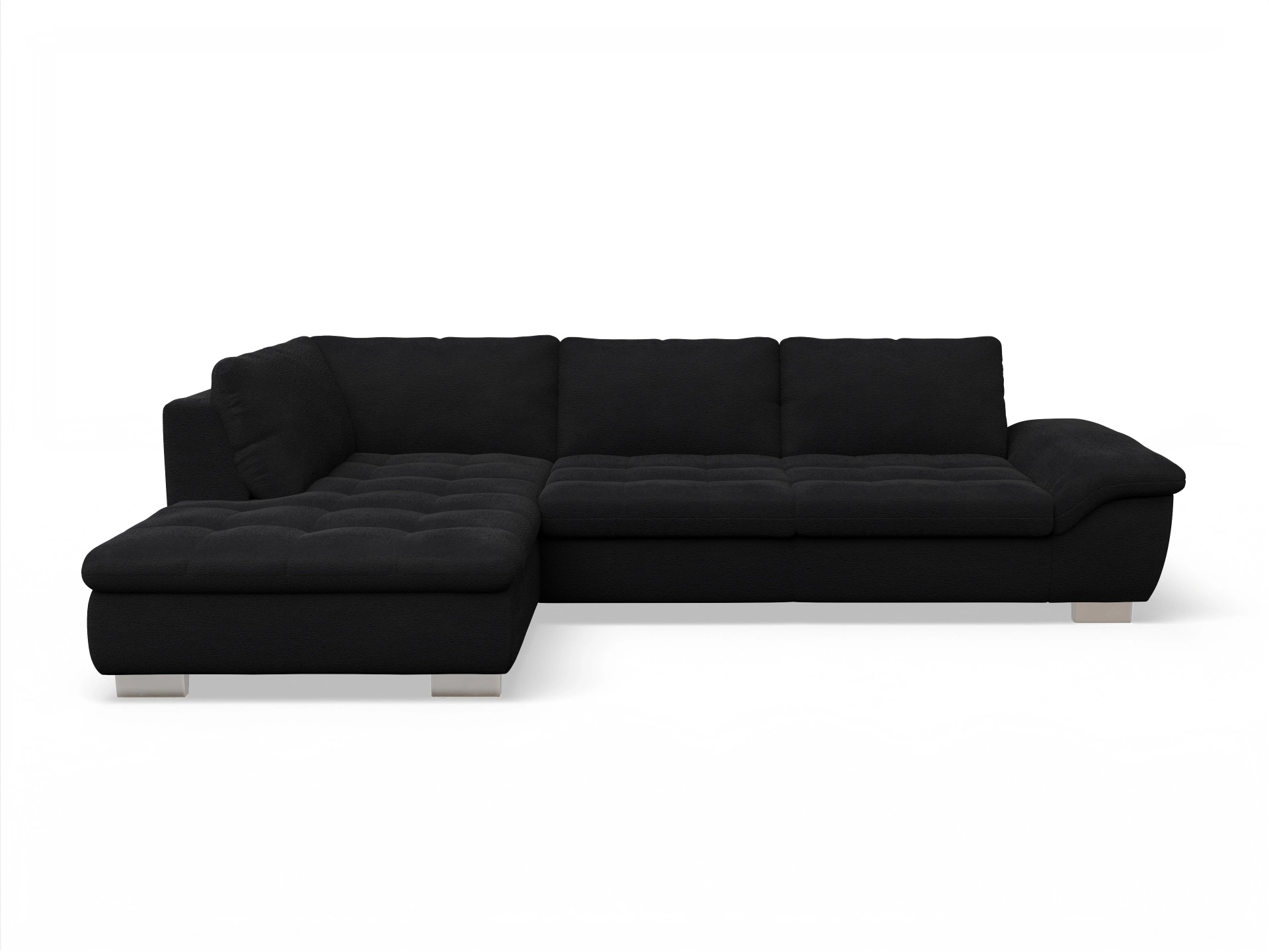 Ansicht des Produktes SC Smart 1007 Ecksofa links Abschluss offen in Stoff Schwarz