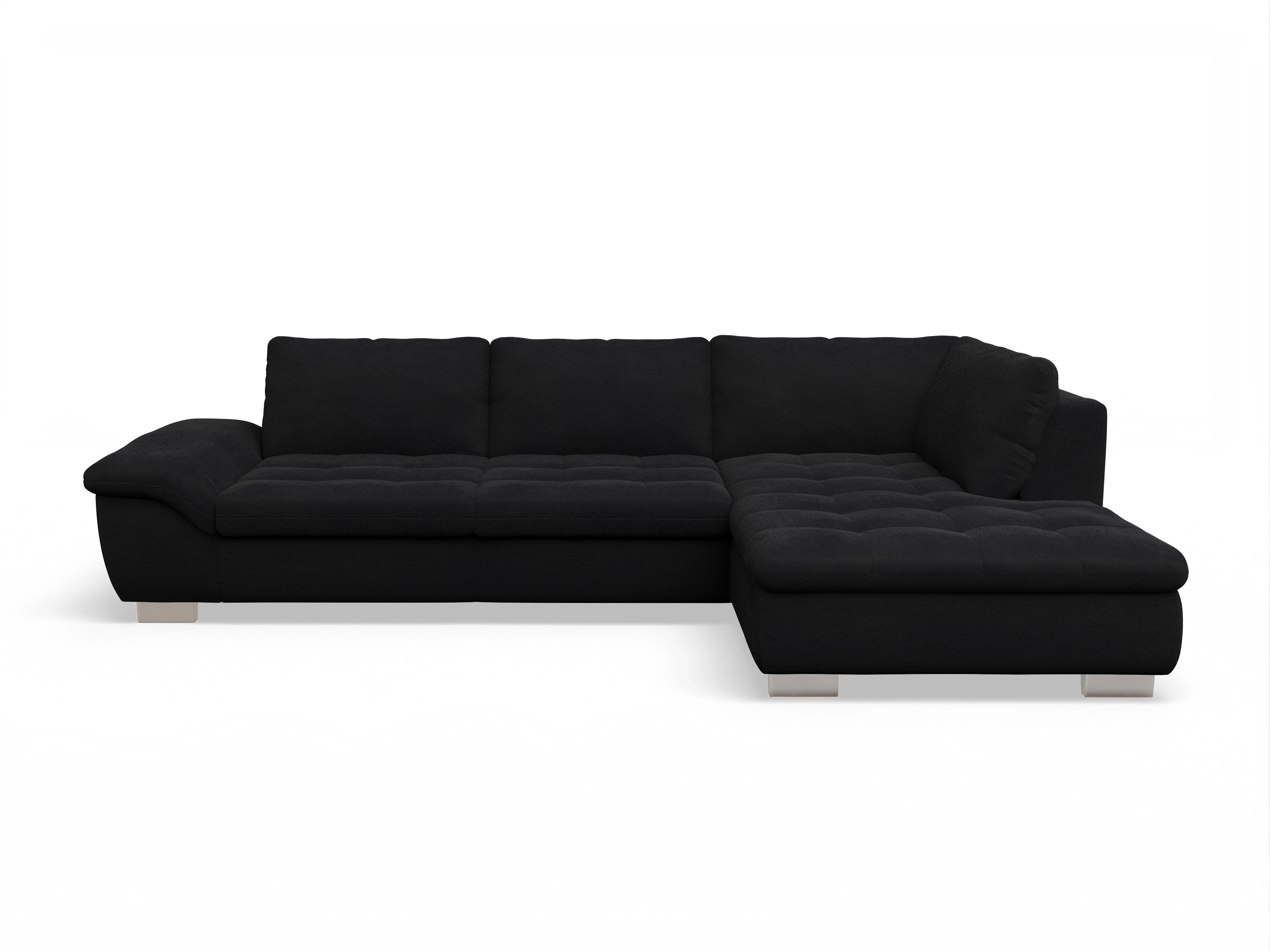 Ansicht des Produktes SC Smart 1007 Ecksofa rechts Abschluss offen in Stoff Schwarz