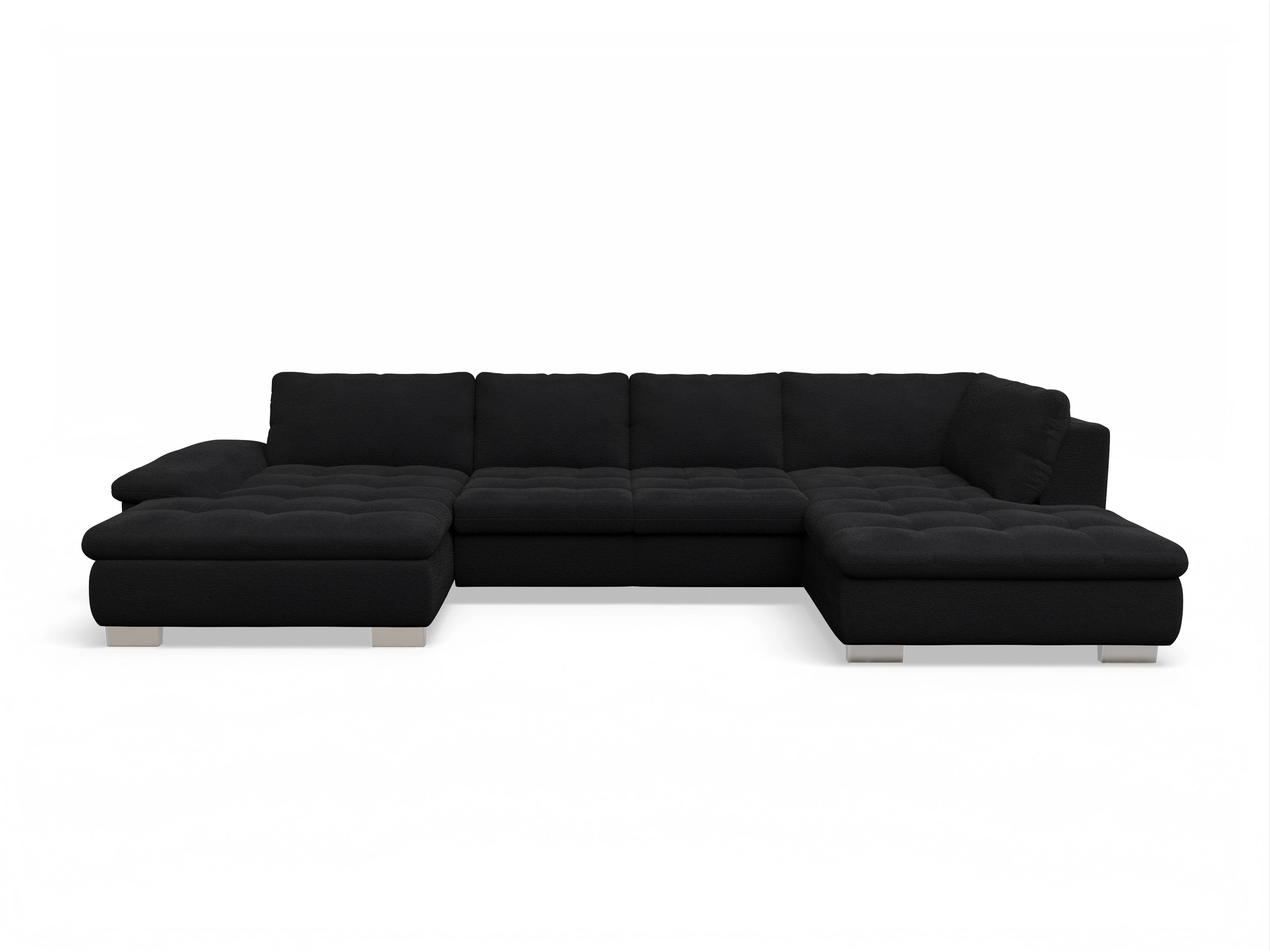 Ansicht des Produktes SC Smart 1007 Wohnlandschaft offen beidseitig in Stoff Schwarz