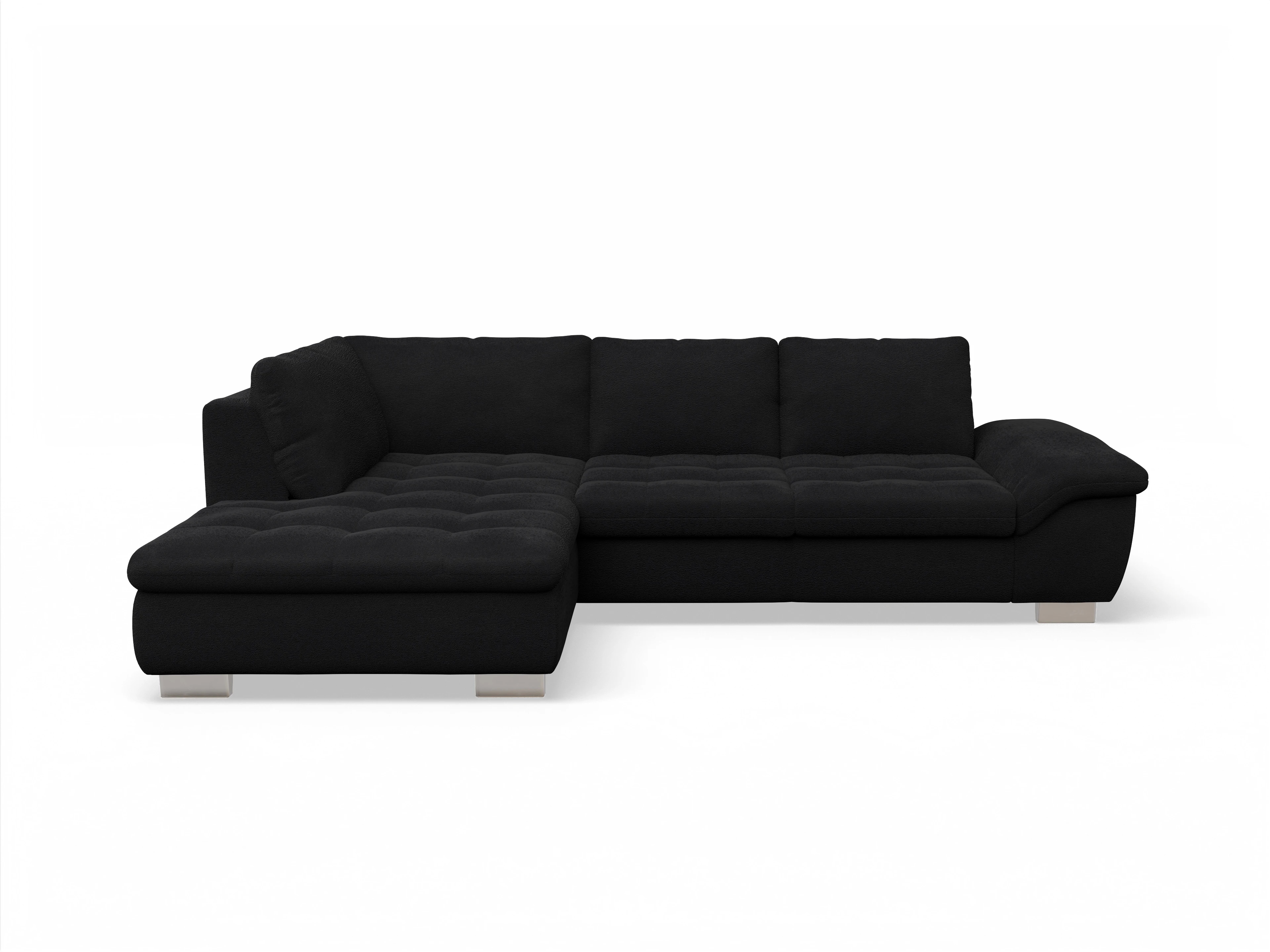 Ansicht des Produktes SC Smart 1007 Ecksofa links Abschluss offen in Stoff Schwarz