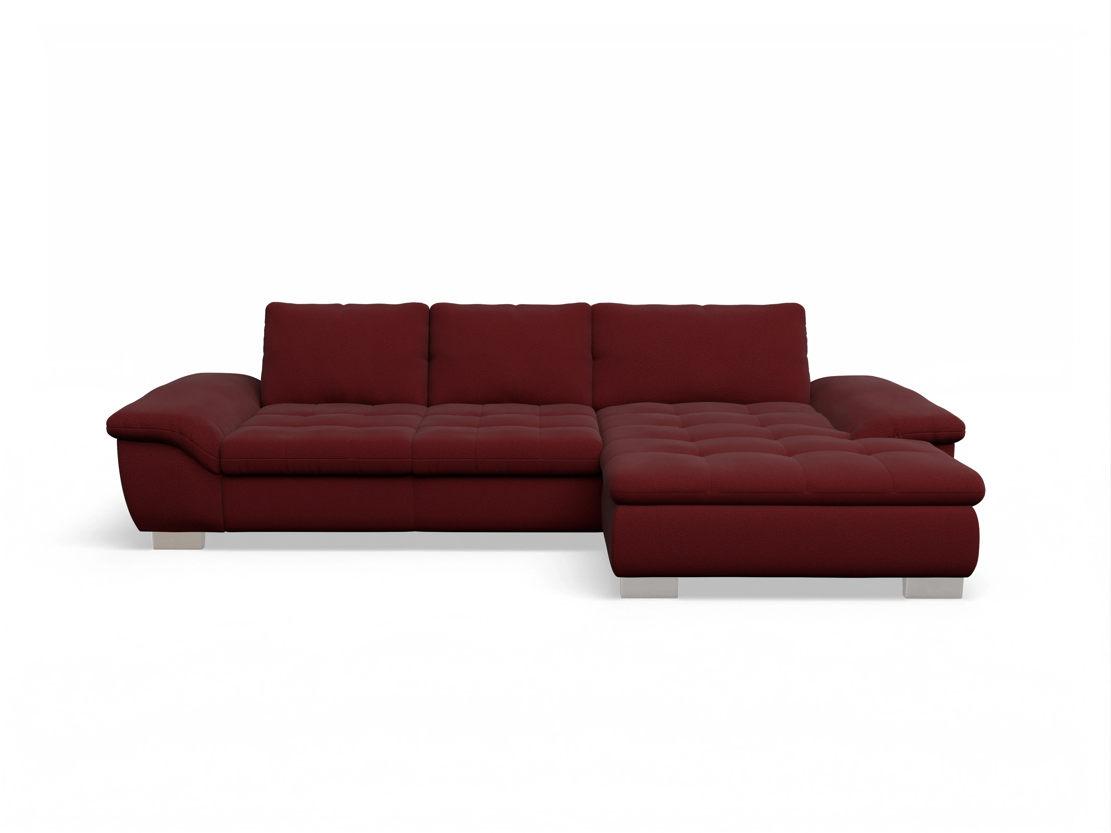Ansicht des Produktes SC Smart 1007 Ecksofa rechts Abschluss offen in Stoff Rot